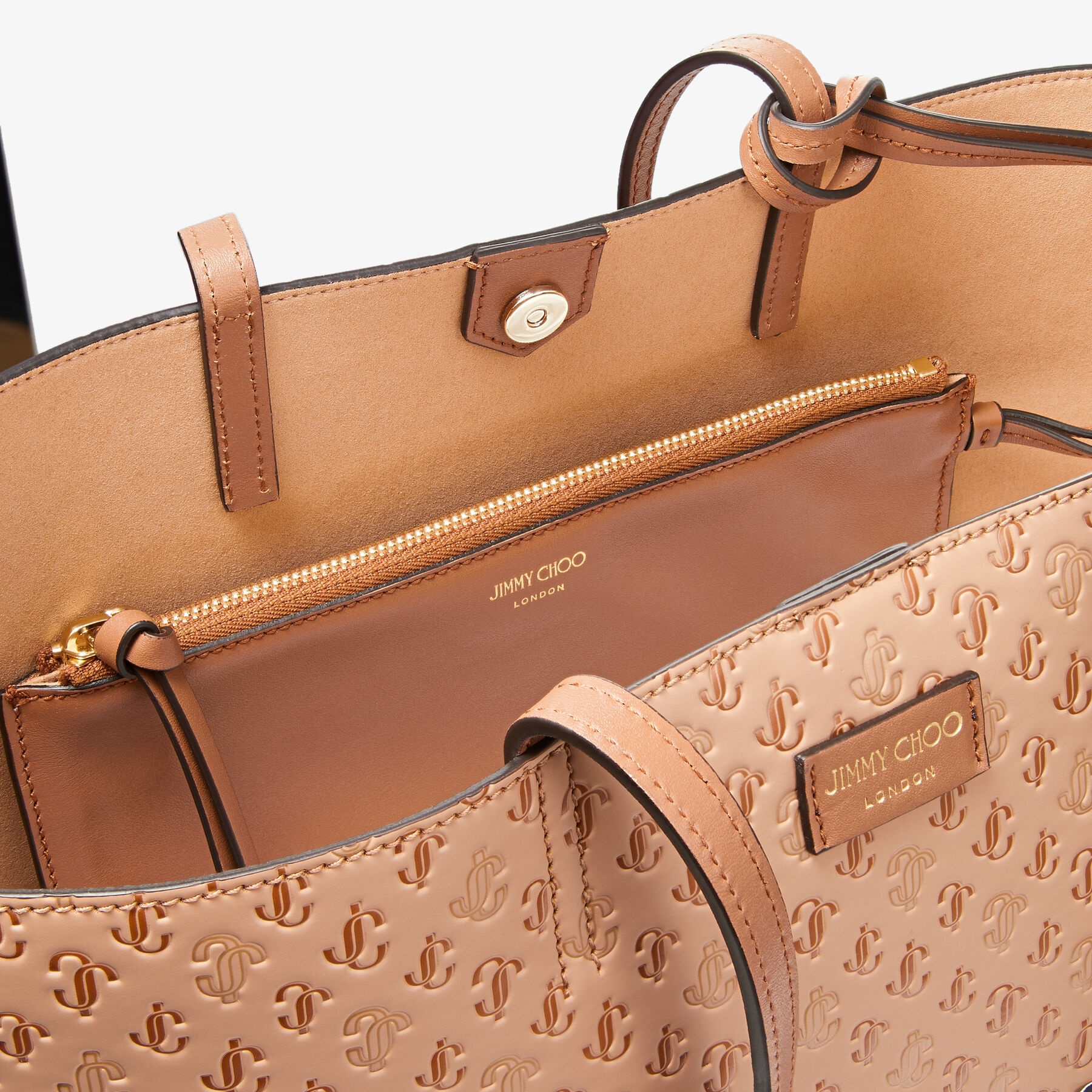 Nine2five E/w
Caramel JC Monogram Print and Light Cuoio Calf Leather Tote Bag - 2