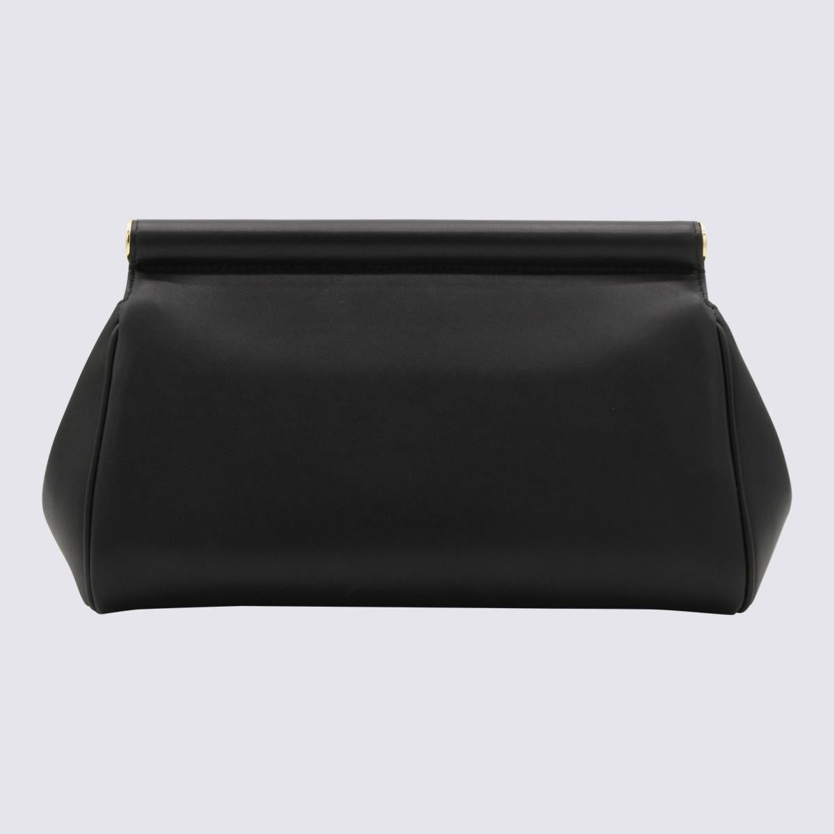 DOLCE & GABBANA BLACK LEATHER SICILY CLUTCH BAG - 2