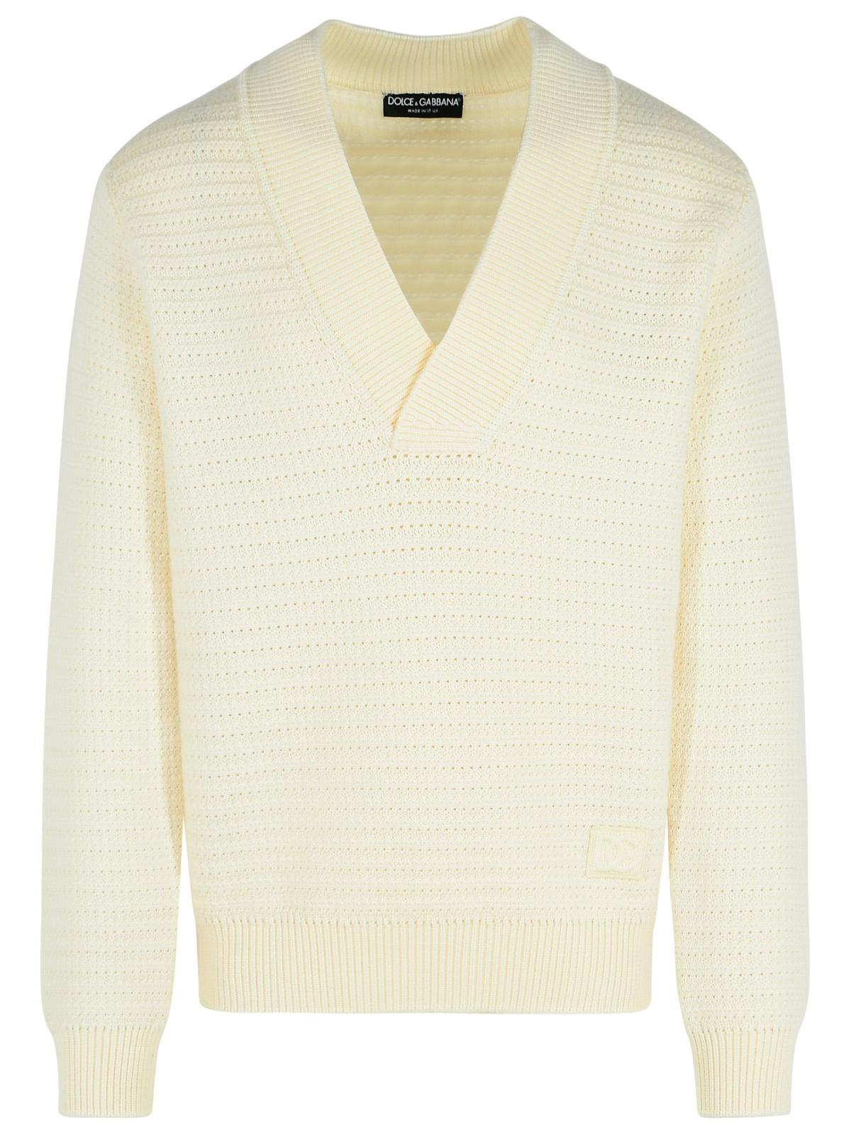 Dolce & Gabbana White Virgin Wool Sweater Men - 1