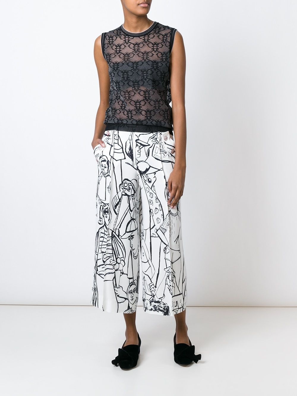 sheer logo tank top - 2