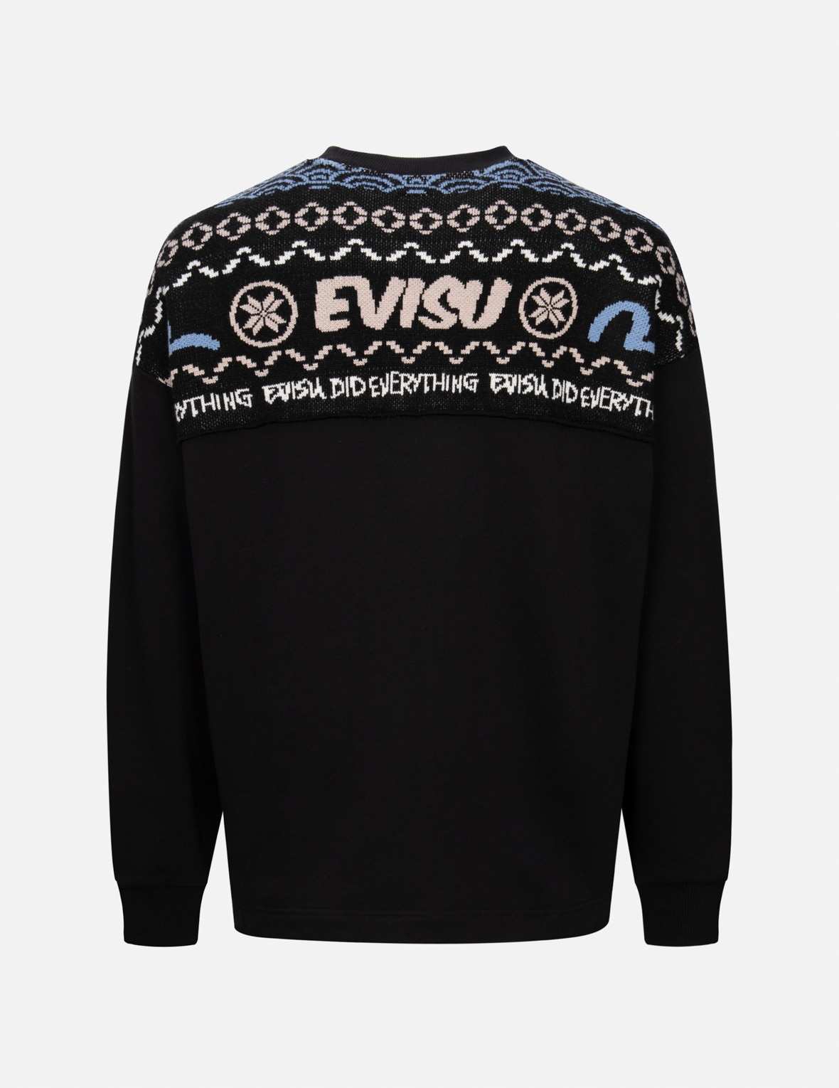 FAIR ISLE PATTERN KNIT-PANELLED RELAX FIT SWEATSHIRT - 2