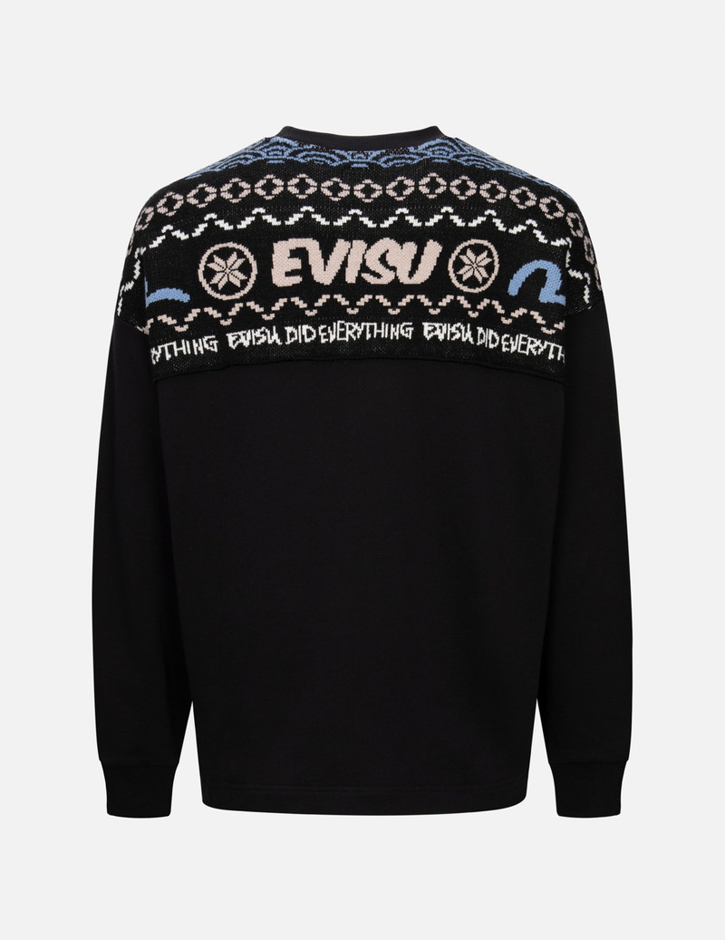 FAIR ISLE PATTERN KNIT-PANELLED RELAX FIT SWEATSHIRT 2