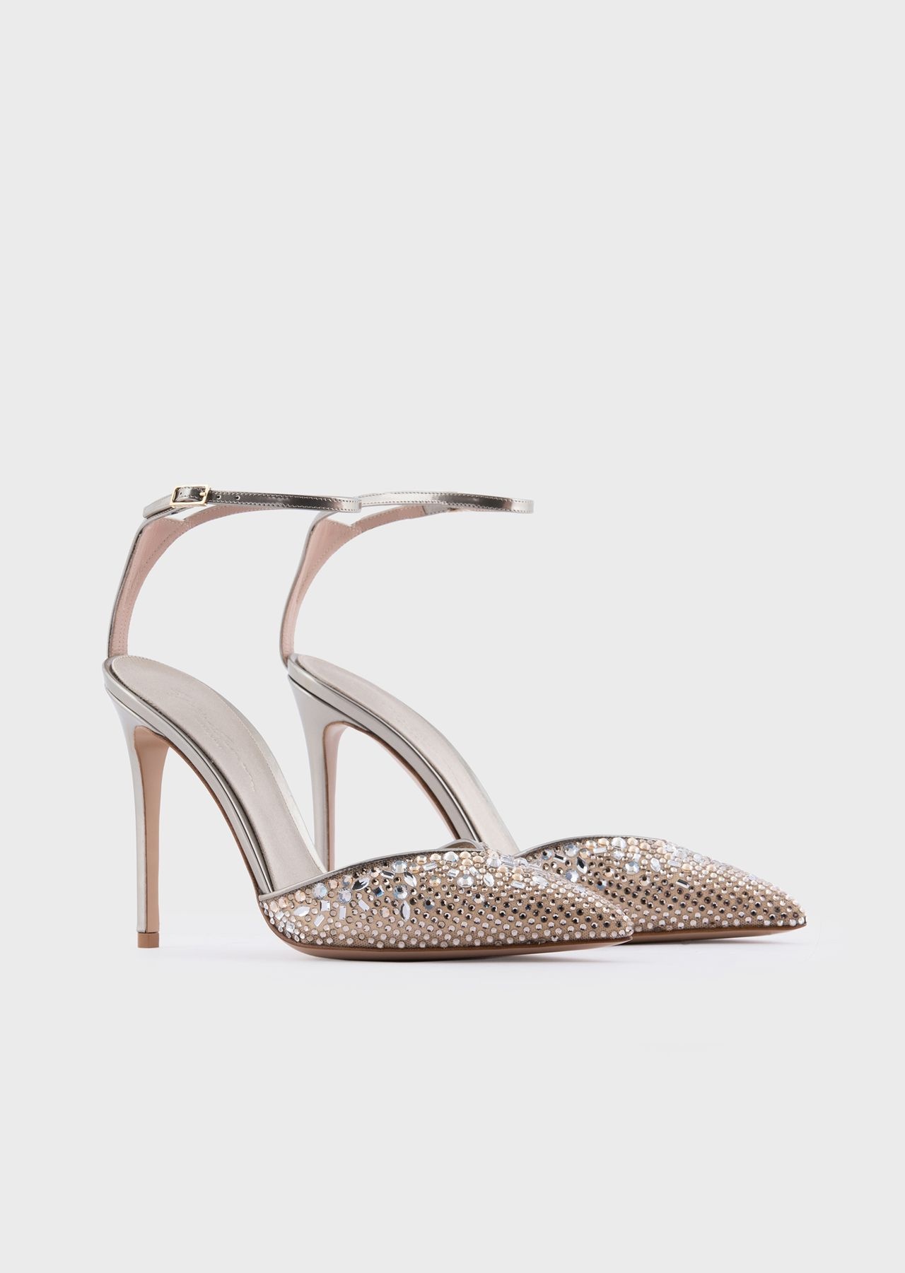 Lamé leather court shoes with crystals - 2
