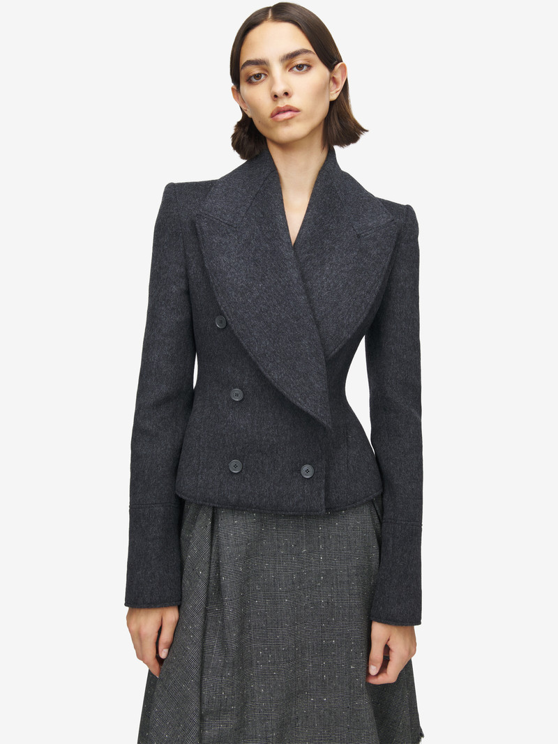 Alexander McQueen Wool Felt Double-breasted Coat outlook