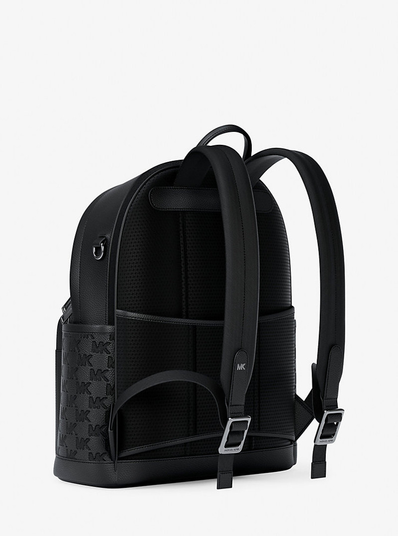 Jet Set Medium Logo Debossed Pebbled Leather Backpack 3