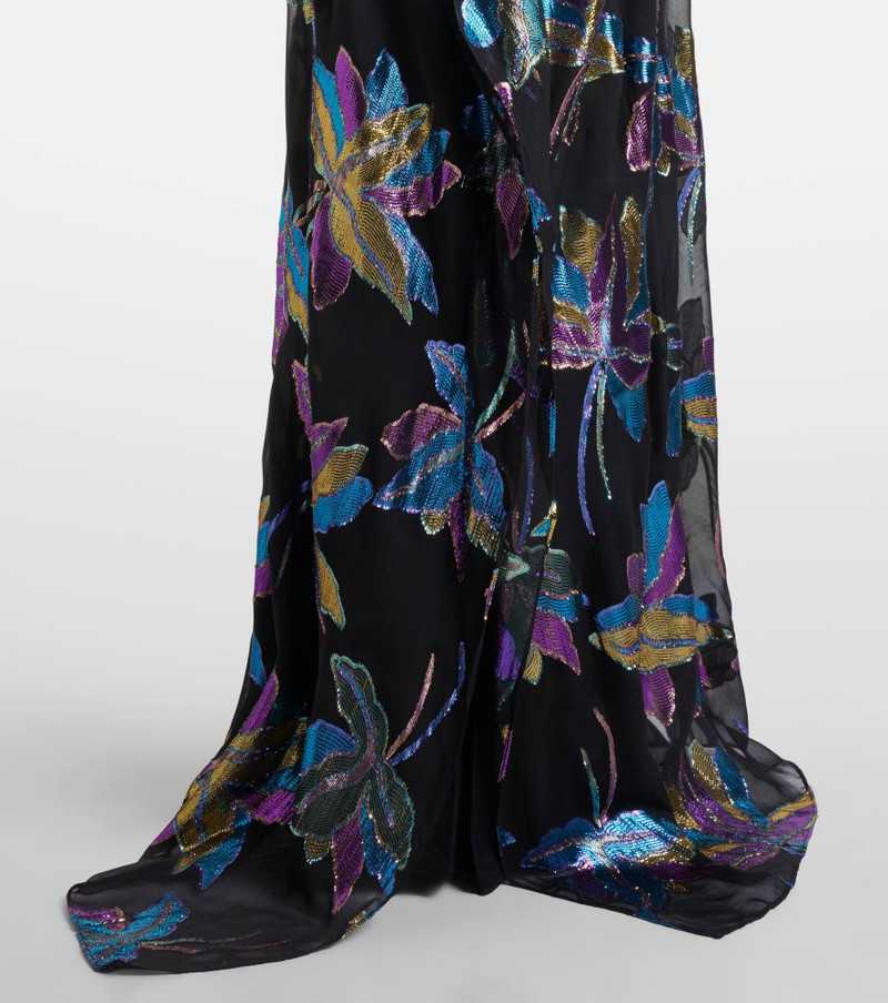 Stevie tie-neck silk-blend lamé kaftan 6