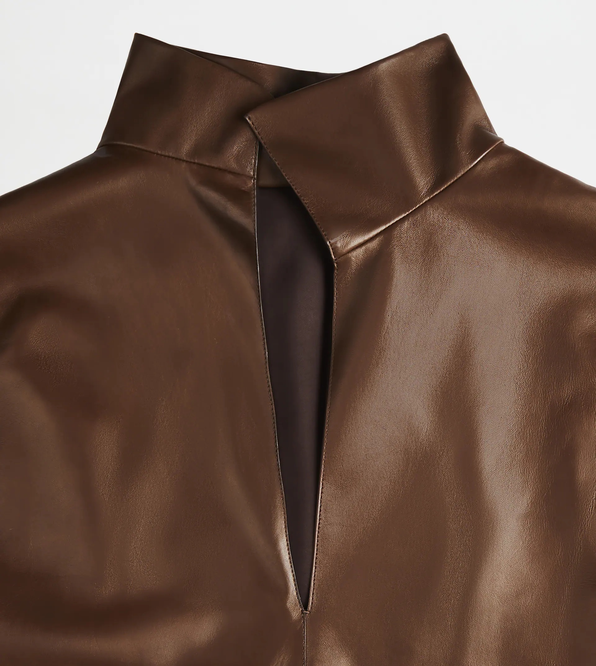 TOP IN NAPPA LEATHER - BROWN - 7