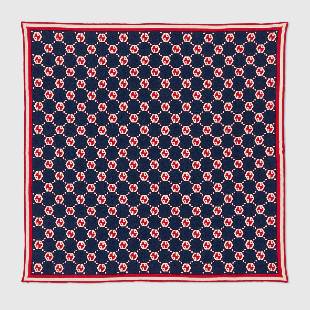 GG hexagon print silk pocket square - 1