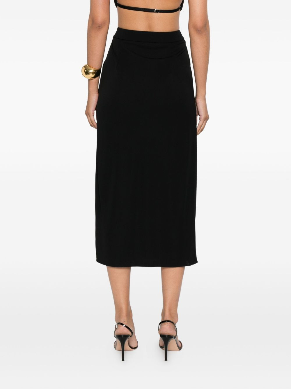draped midi skirt - 4