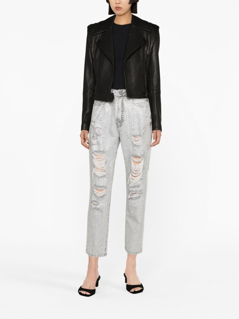 PHILIPP PLEIN crystal-embellished boyfriend jeans outlook