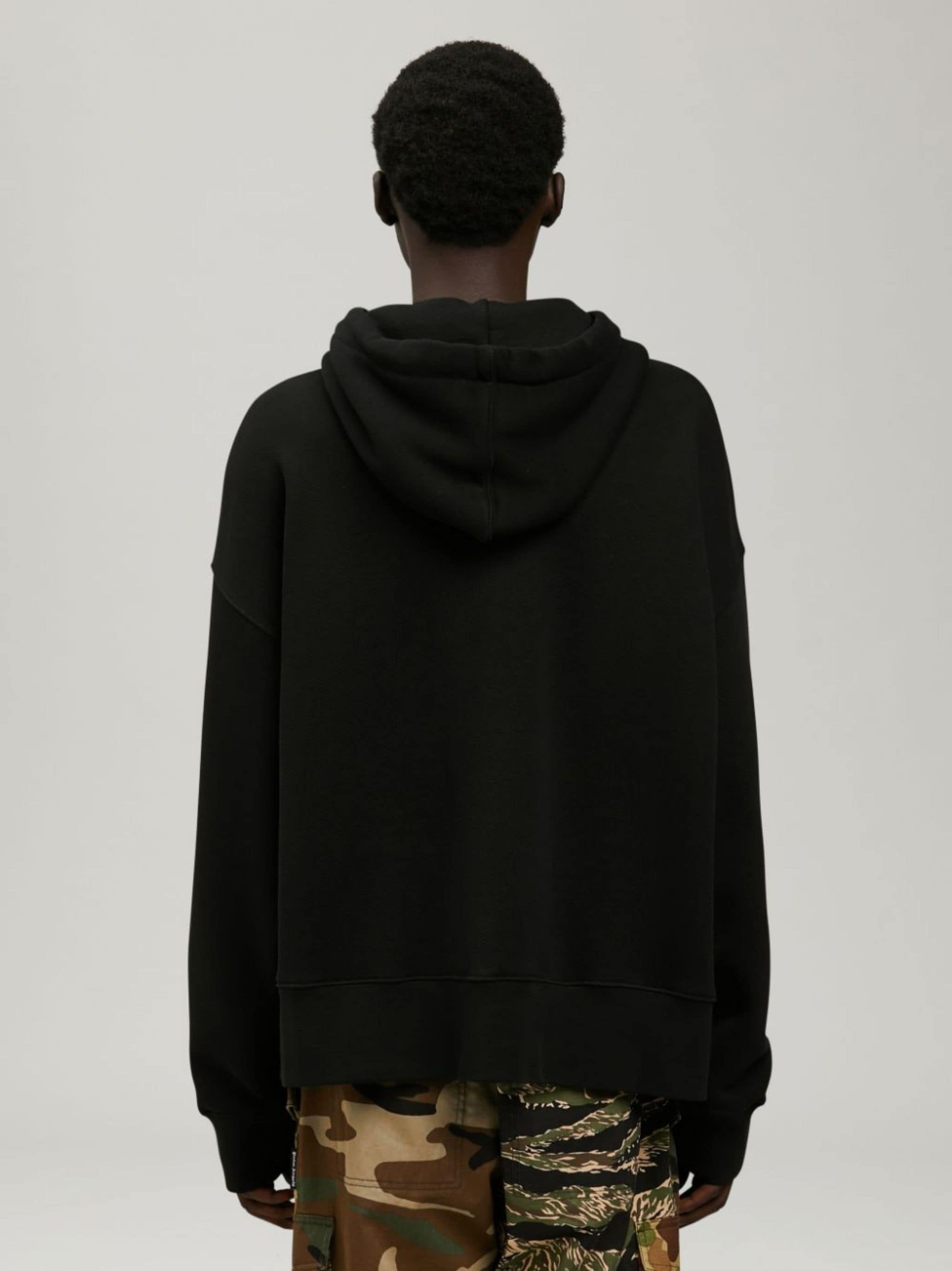 curved logo-print hoodie - 5