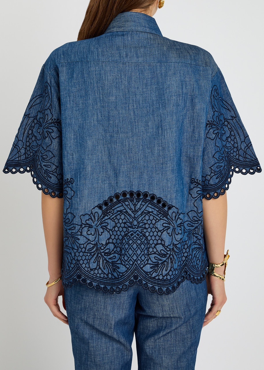 Zimmermann Coco Embroidery Denim Shirt - 3