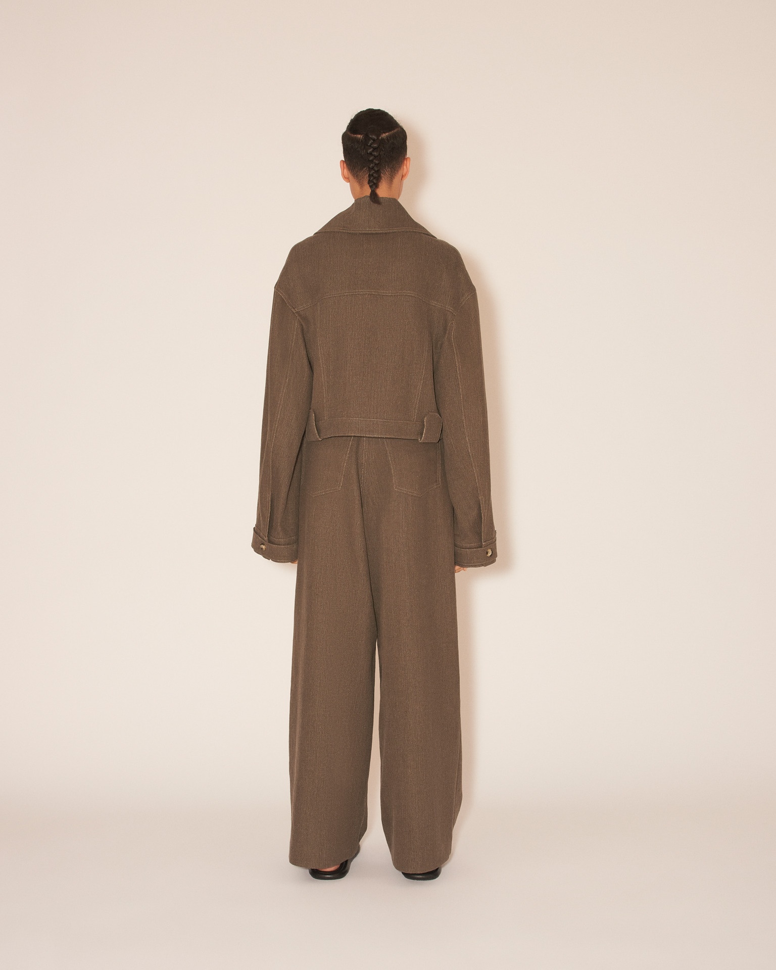 BAMBARI - Slim boxxy denim jacket - Khaki - 5