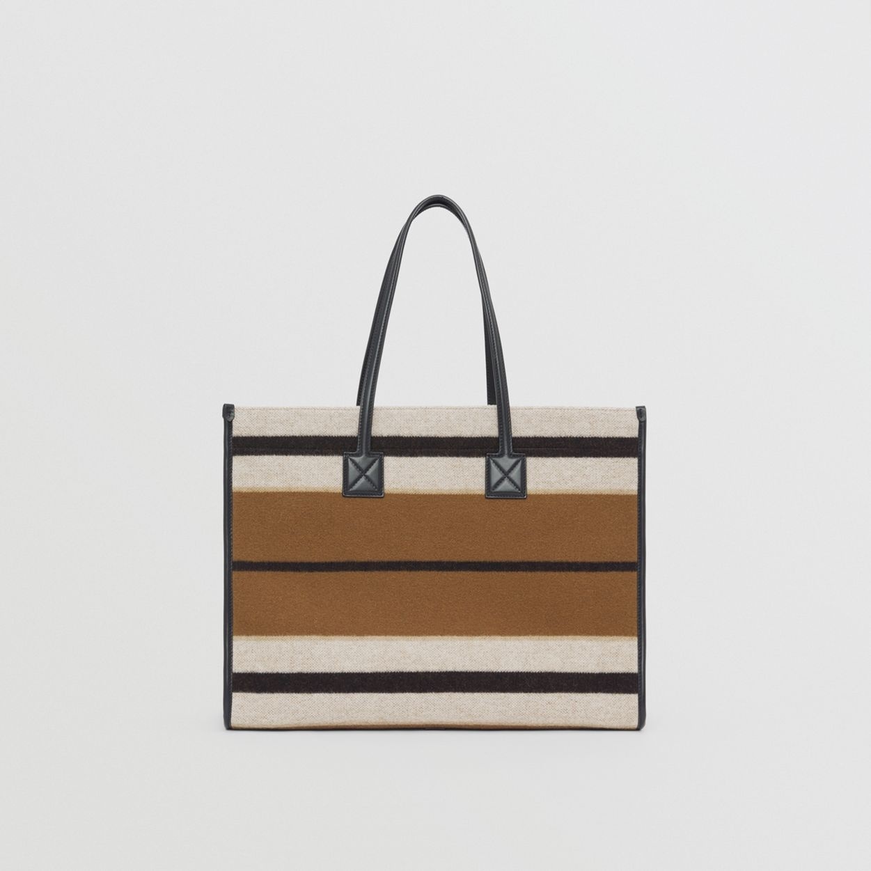 Medium Striped Wool and Leather Freya Tote - 8