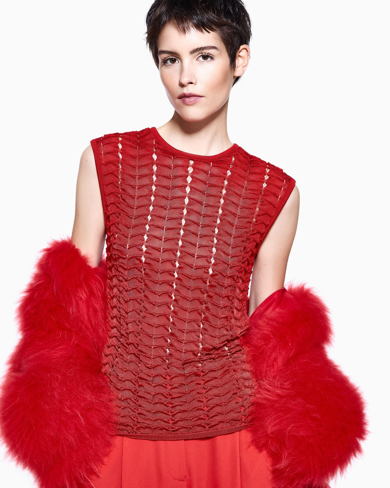 VISCOSE TOP WITH A RUFFLE MOTIF 5