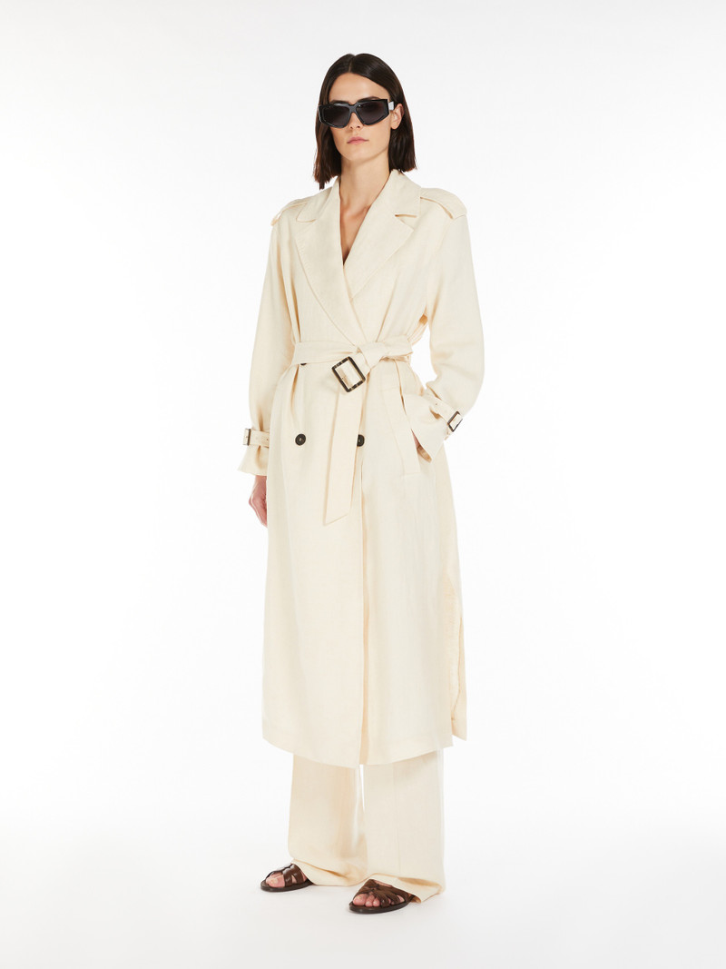 Max Mara VIESTE Linen twill trench coat outlook