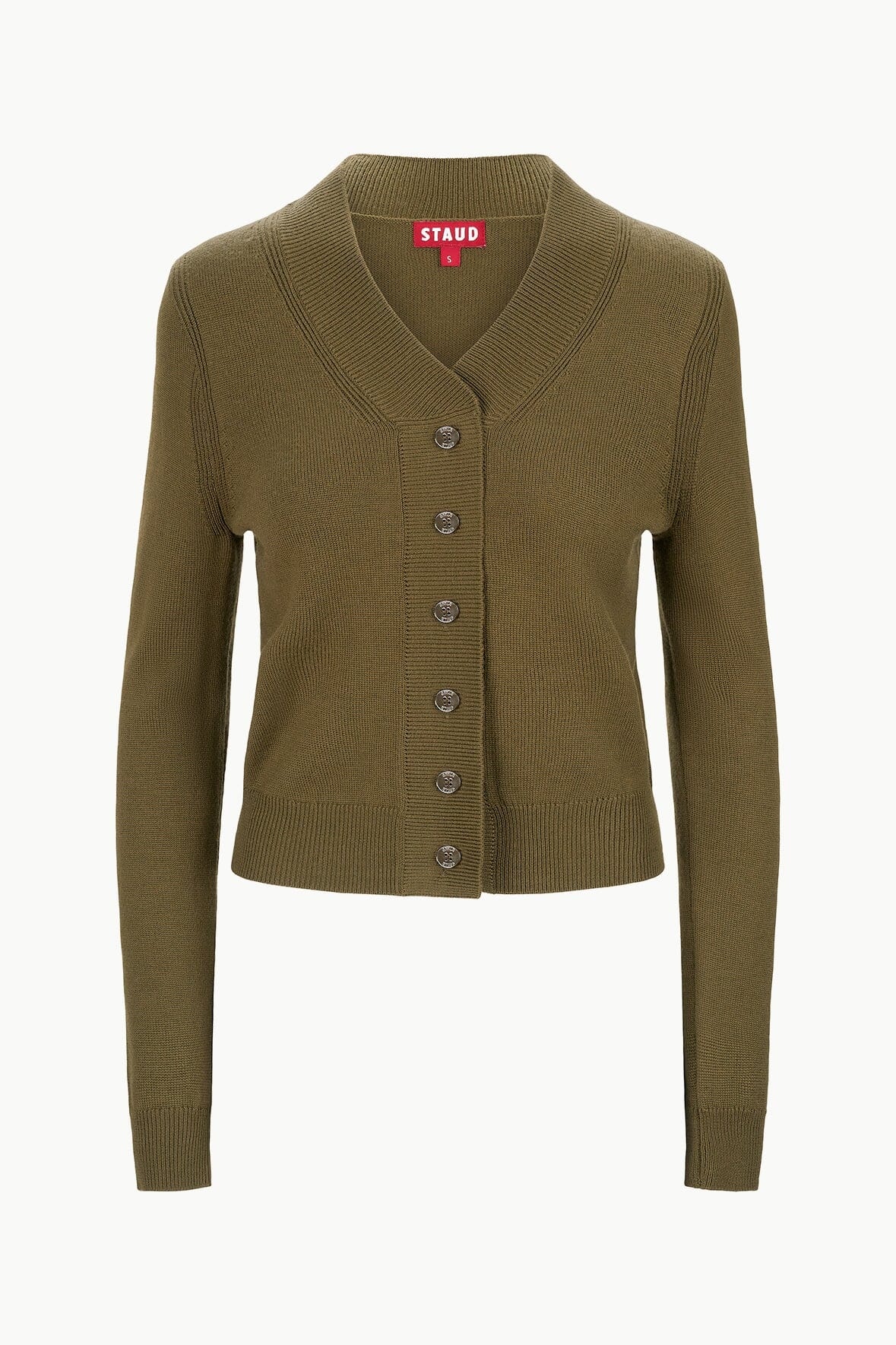 STAUD BAXTER CARDIGAN SERGEANT GREEN - 1