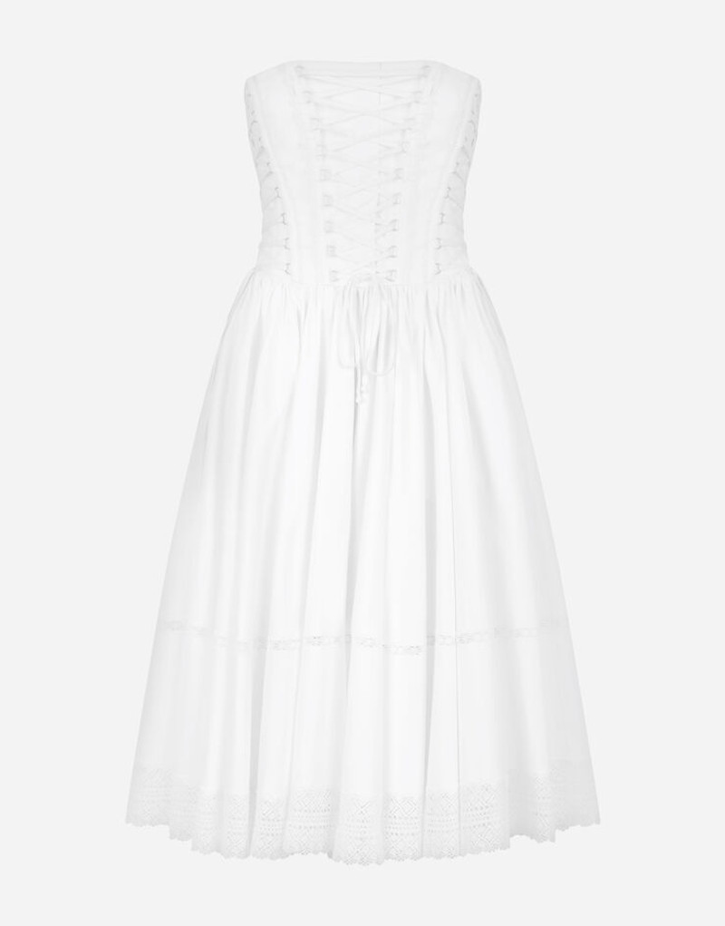 Gabardine bustier midi dress 1