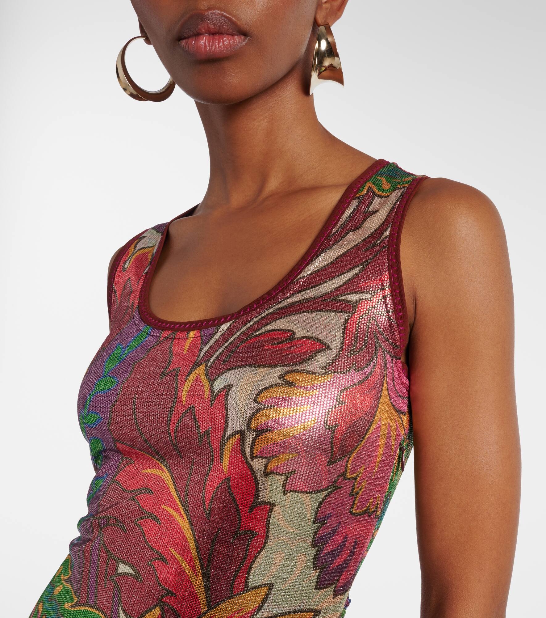 Printed satin maxi dress - 5