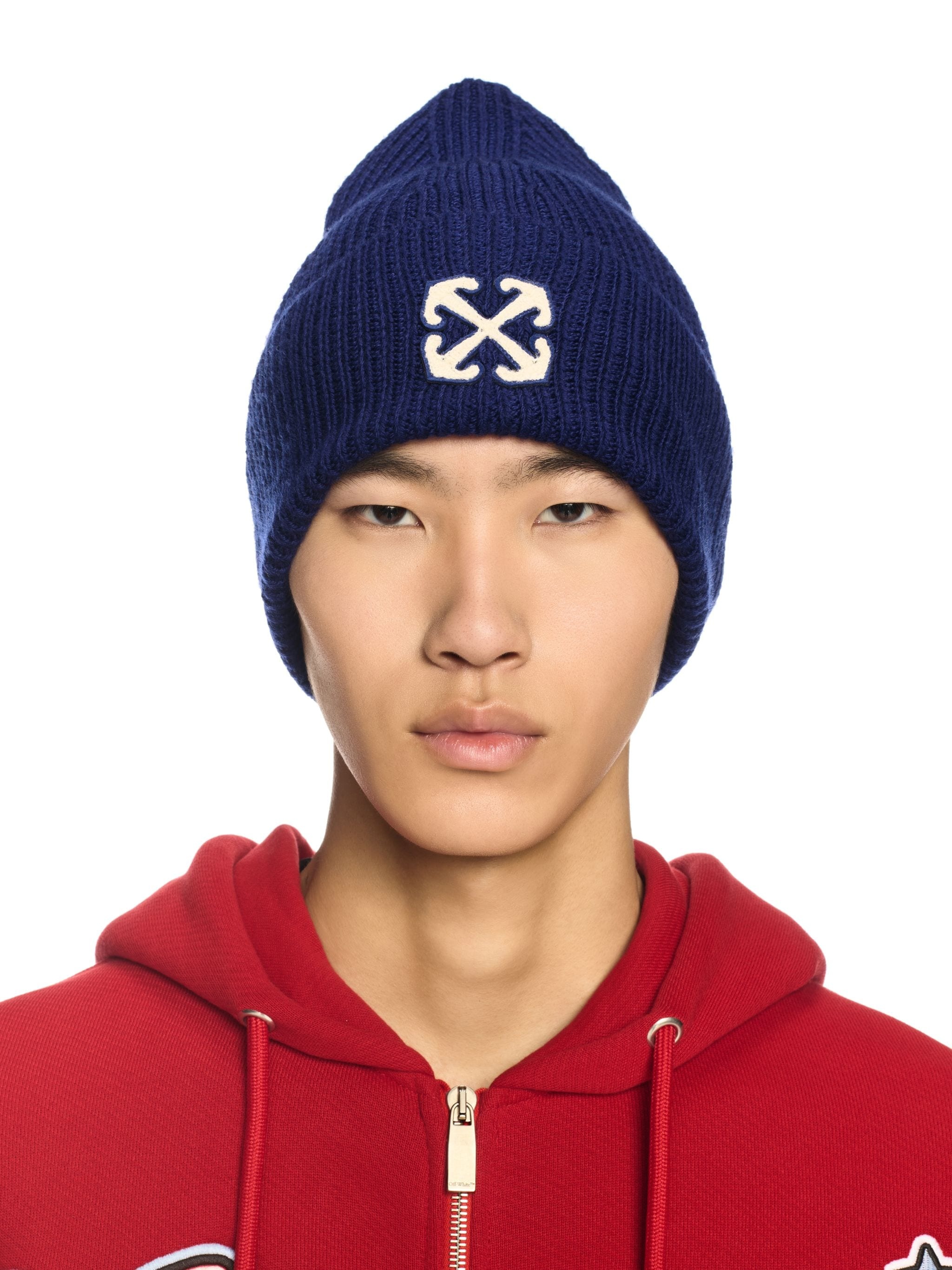 Blue/white Arrow Loose Beanie - 3