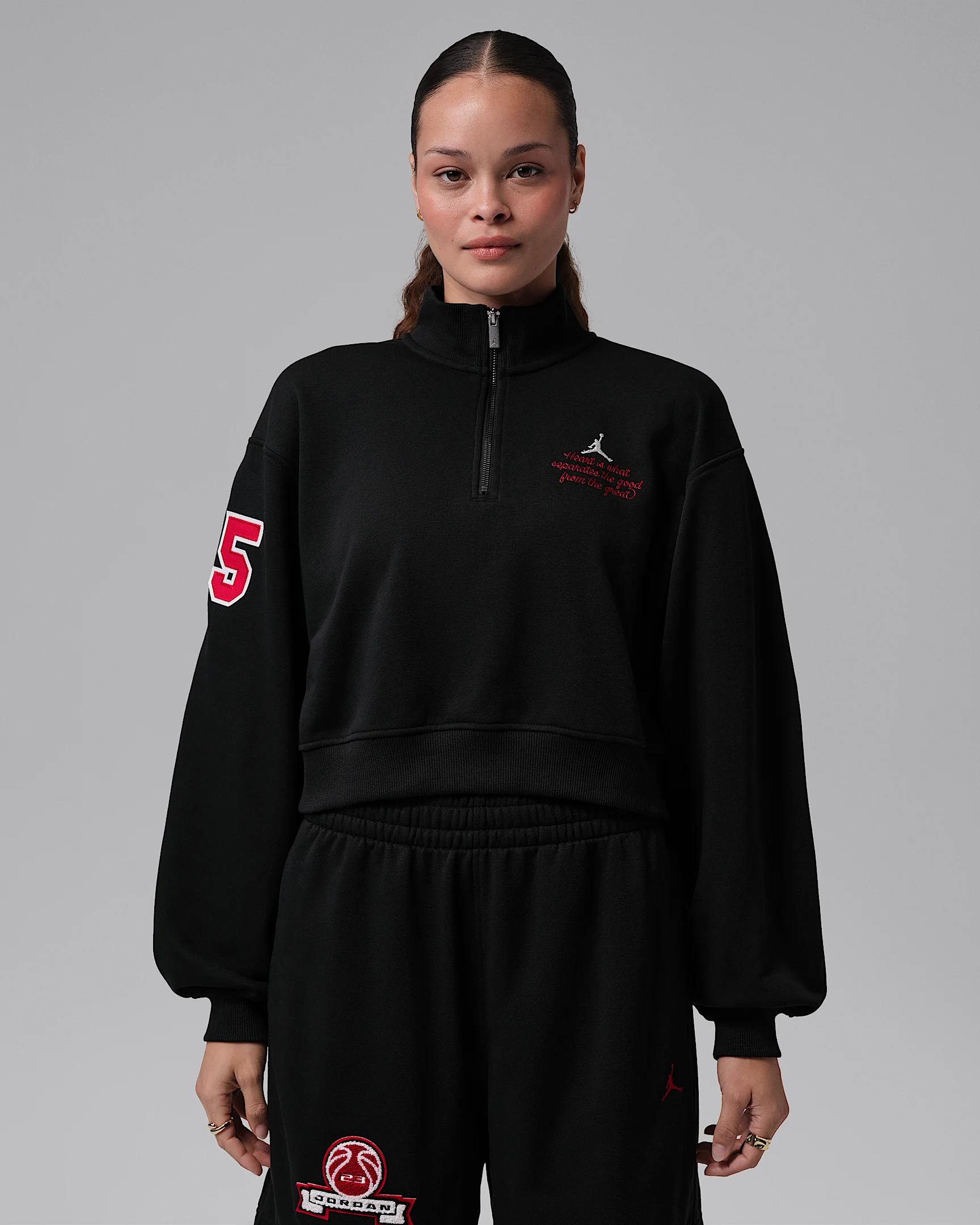 Jordan Brooklyn Fleece Women's Cropped 1/4-Zip Top - 1