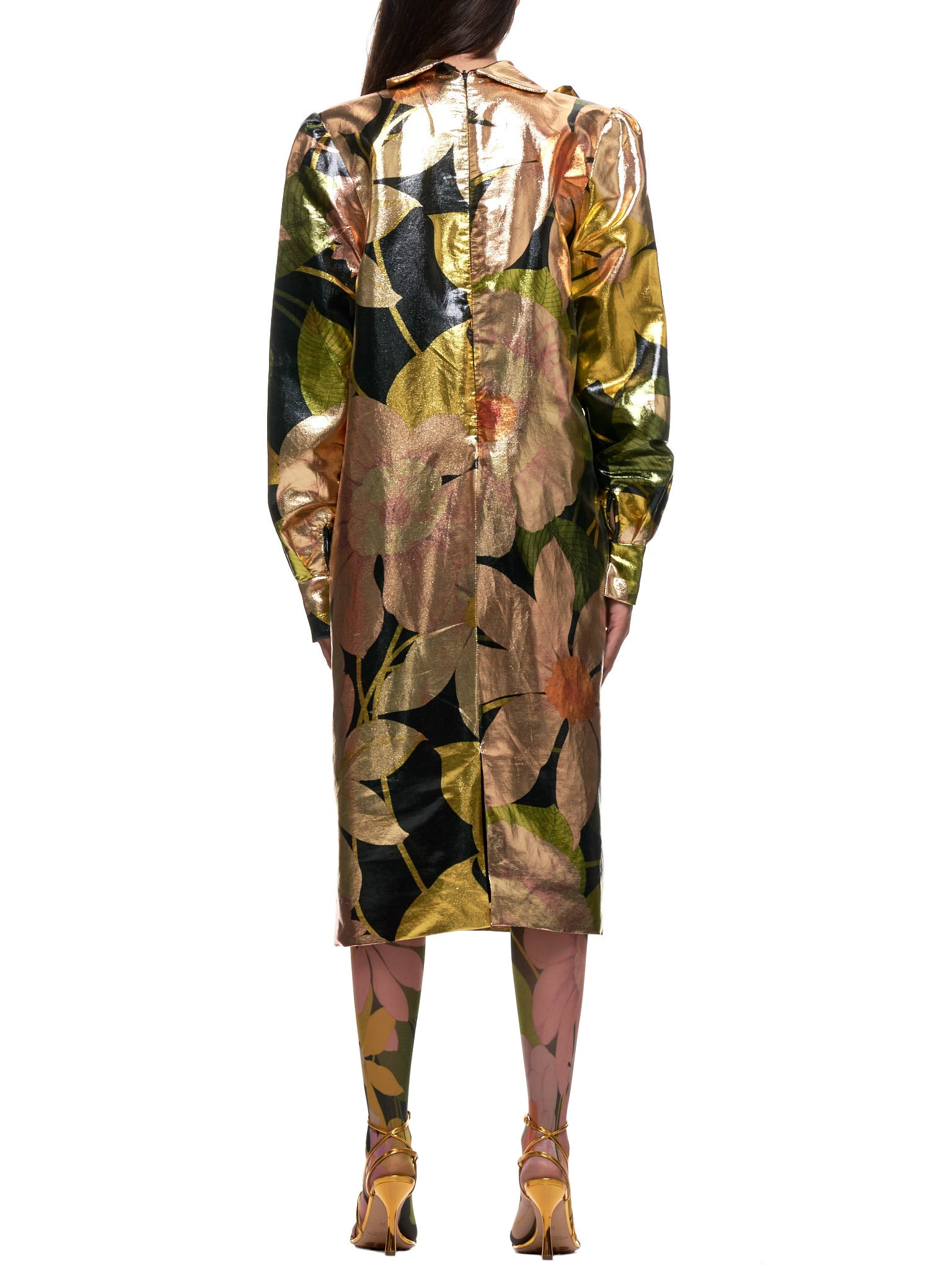 Silk Ribbon Collar Sheath Dress - 3