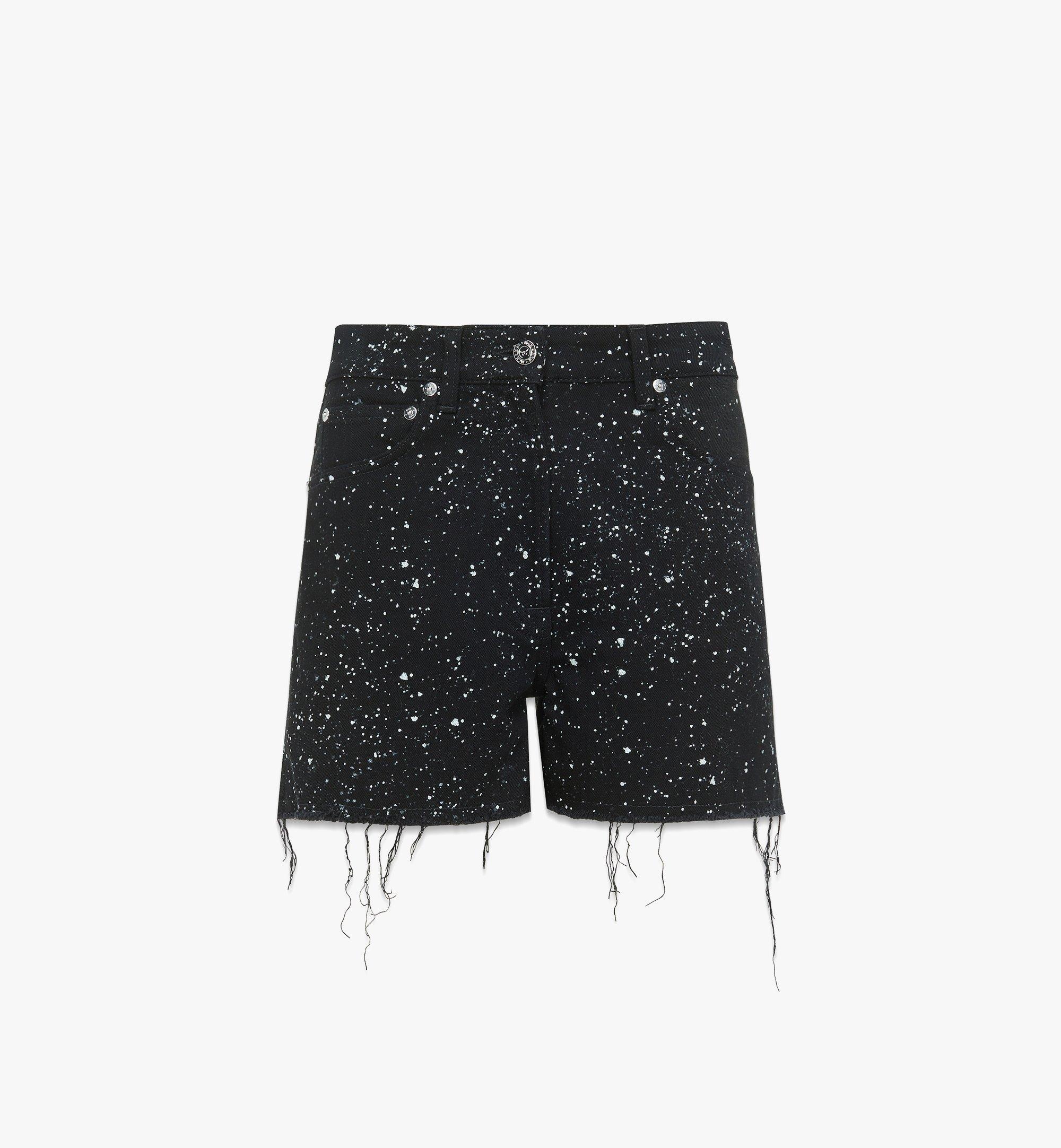 Galaxy Print Denim Shorts - 1