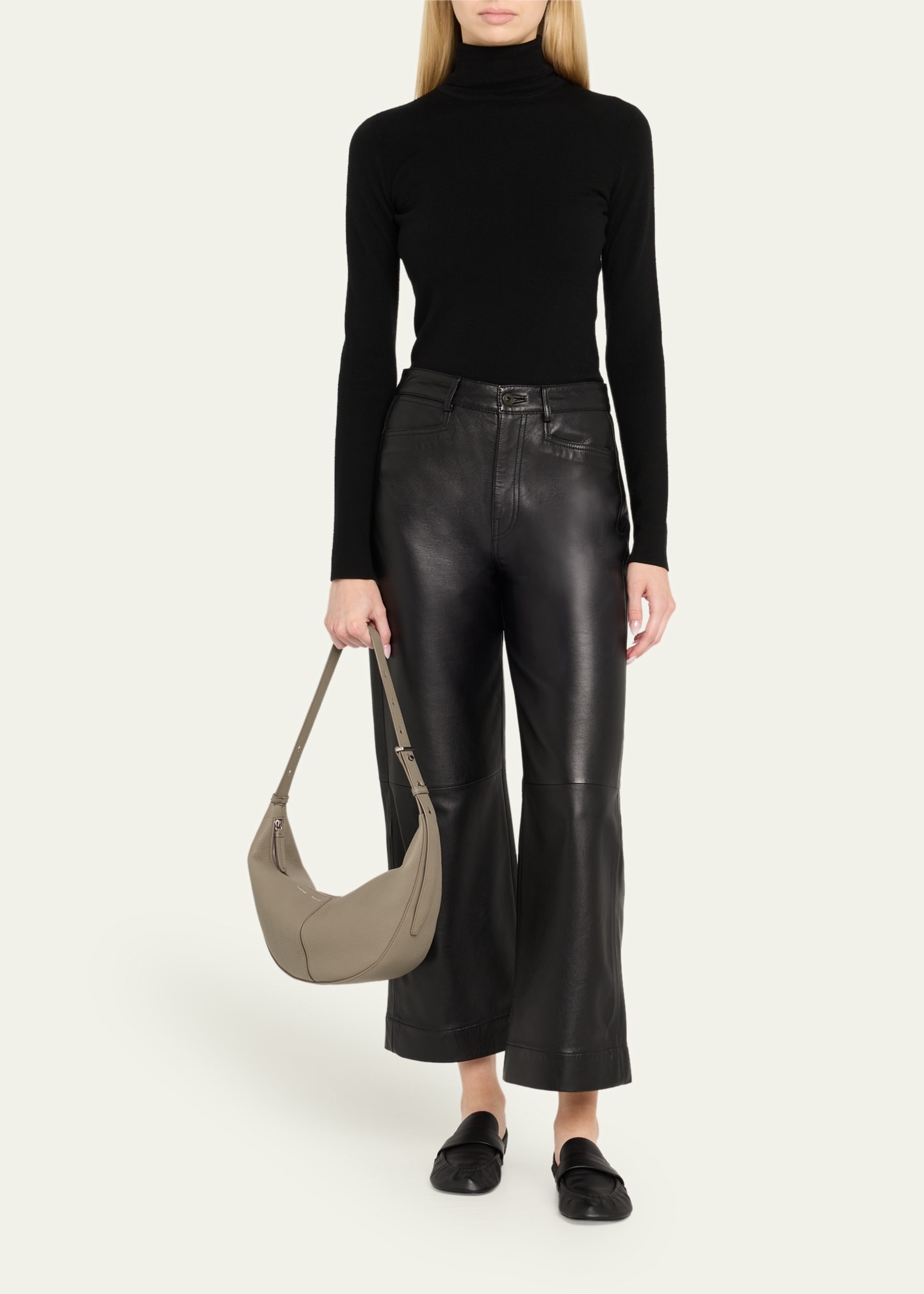 Slide Pebbled Leather Shoulder Bag - 6