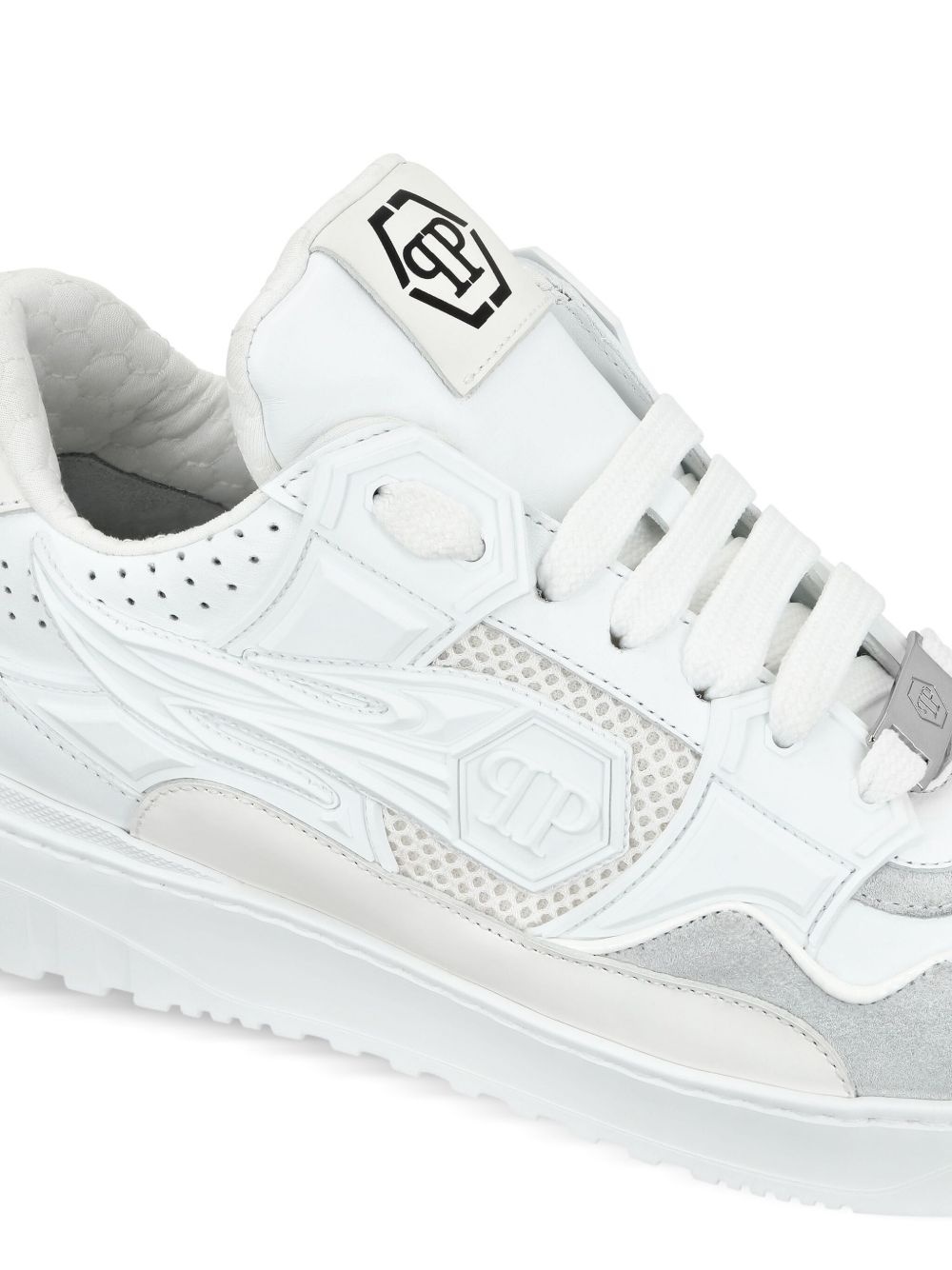 multi-panel leather sneakers - 4