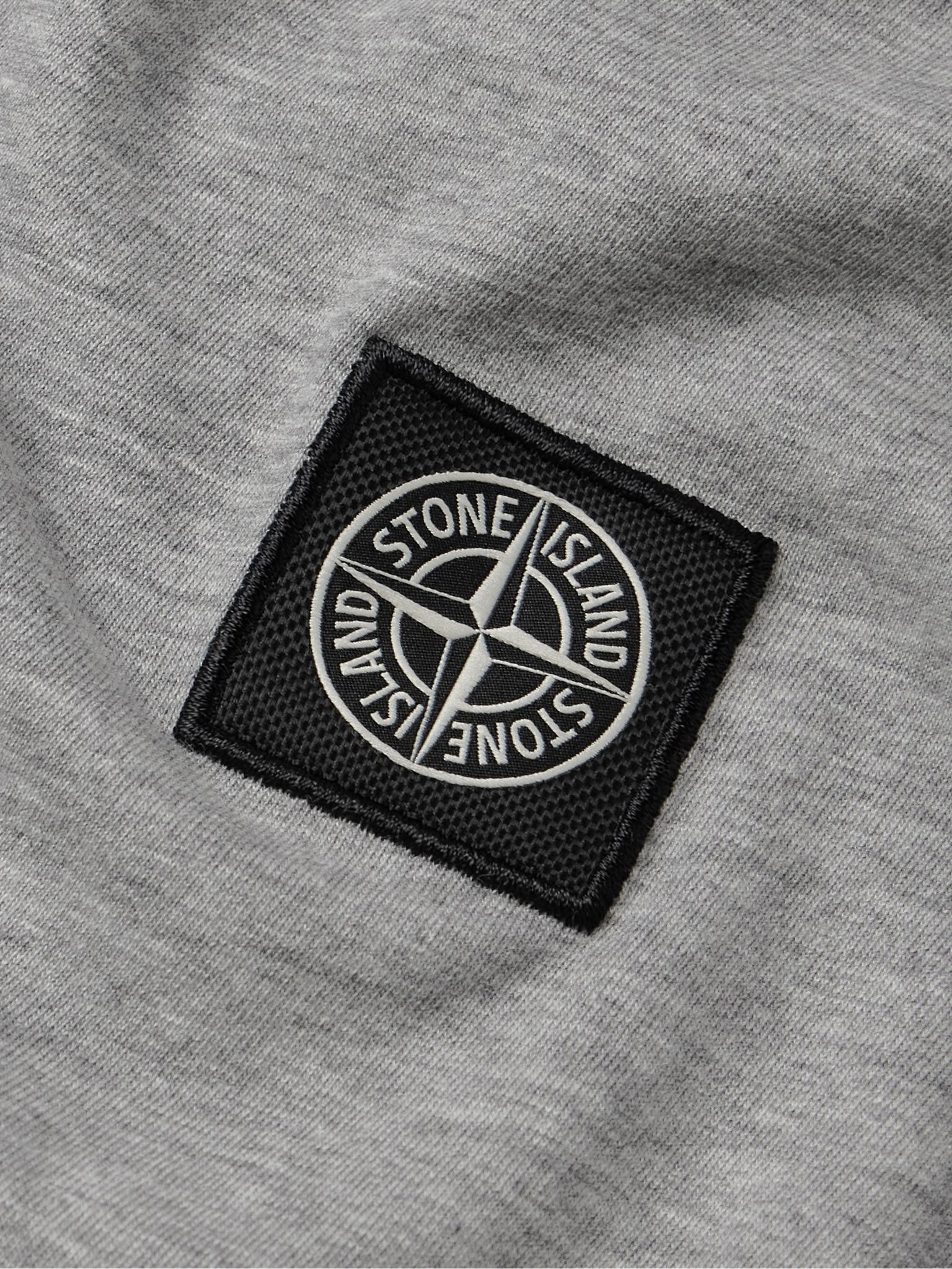 Logo-Appliquéd Cotton-Jersey T-Shirt Gray - 5
