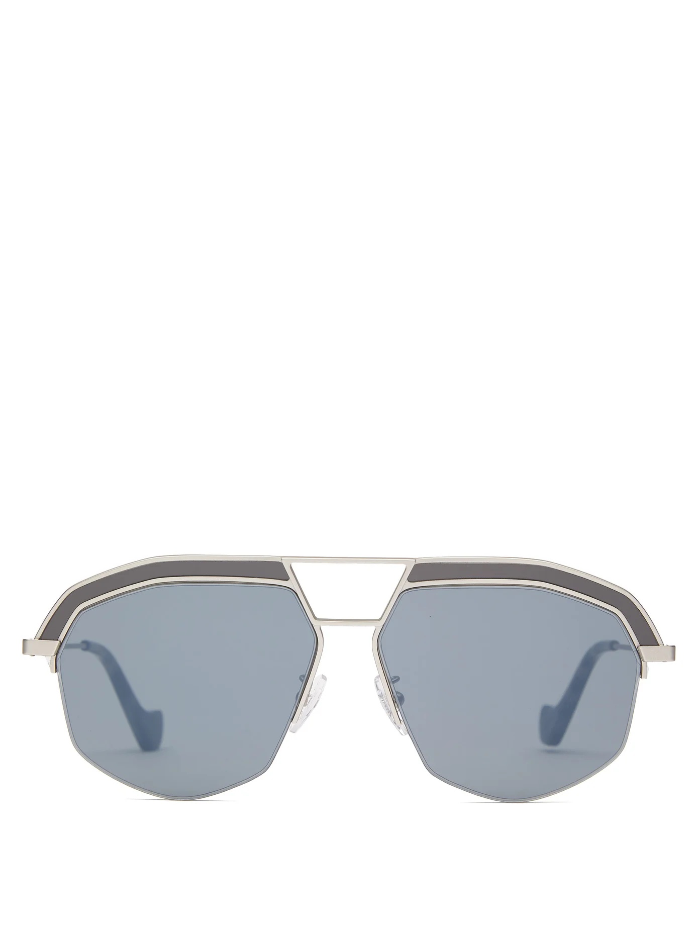 Geometrical aviator metal sunglasses - 1