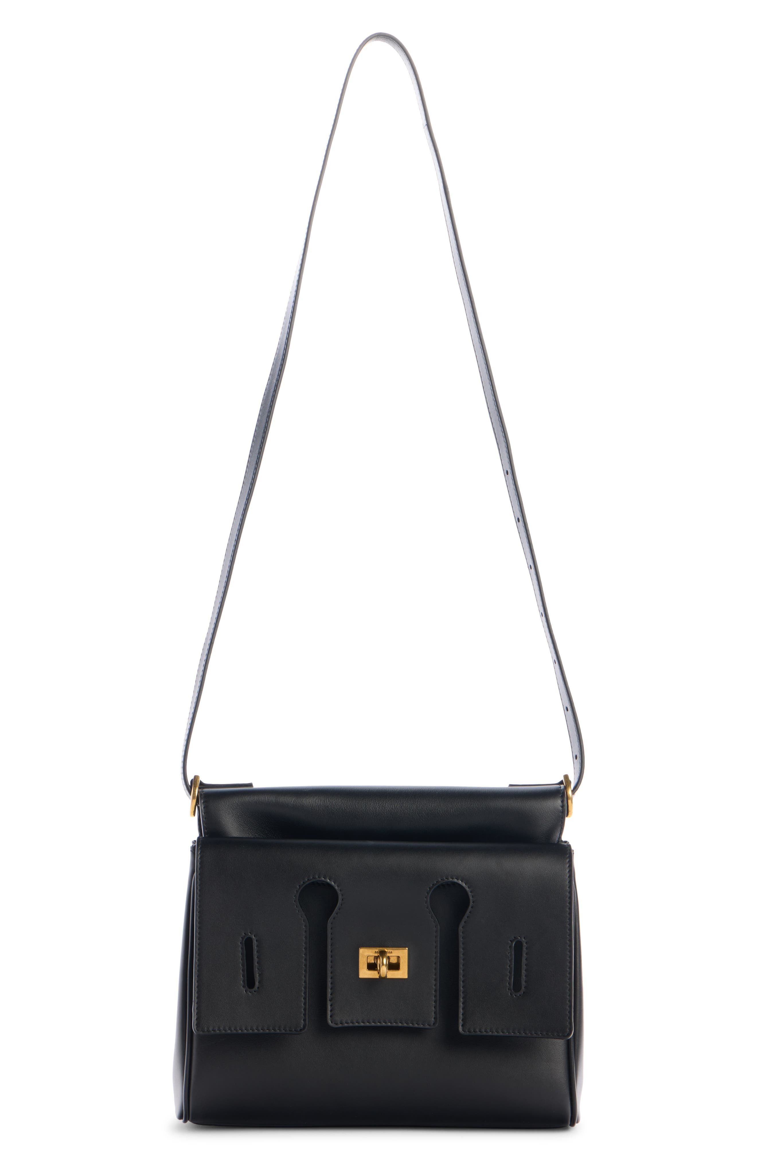 Balenciaga Bel Air Flap Leather Crossbody Bag in Black at Nordstrom - 4