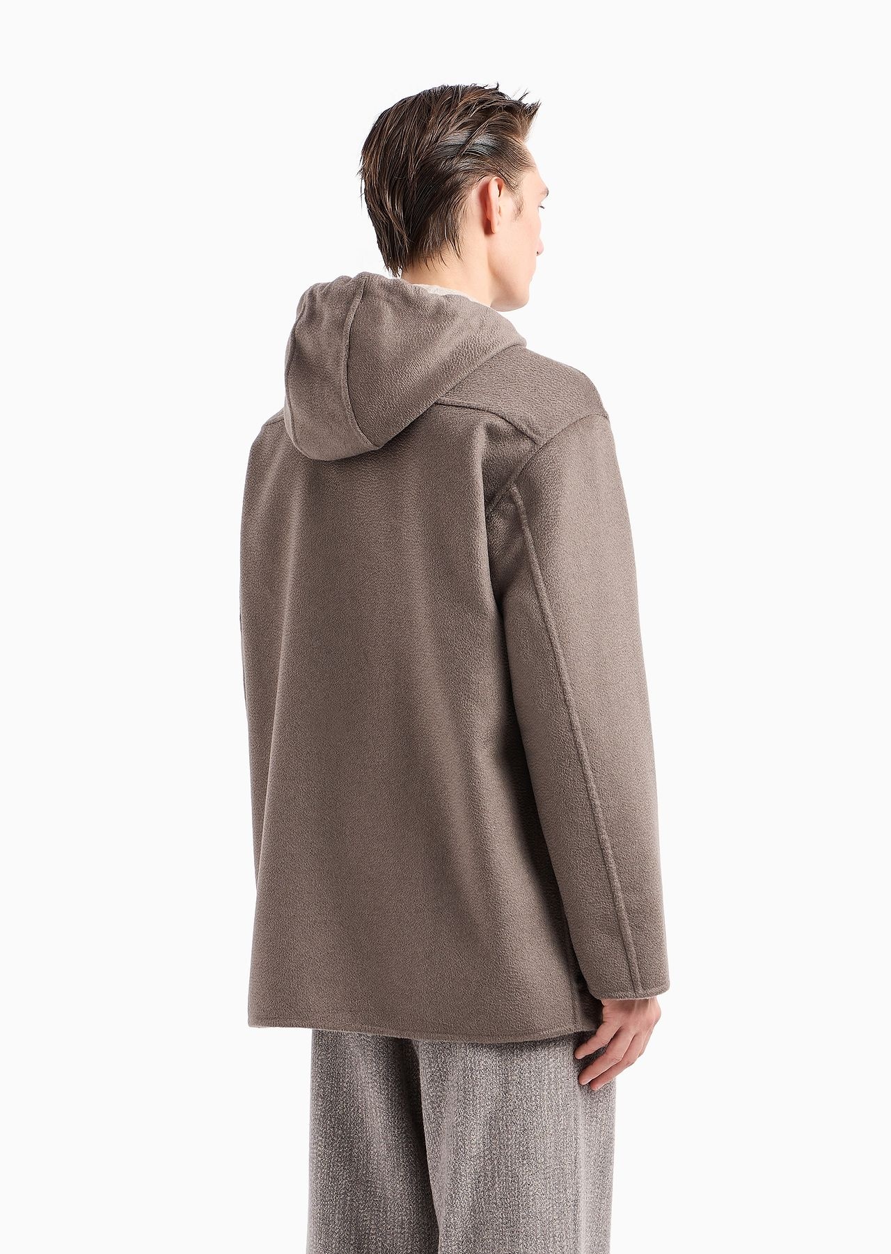 Hooded blouson in double cashmere - 3