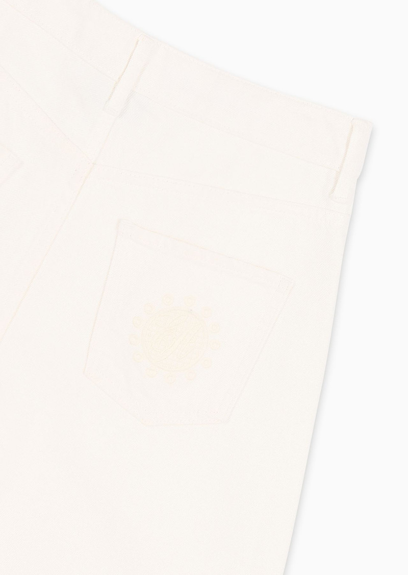 J1C Medium-high rise, wide-leg jeans in cotton drill with embroidery 7