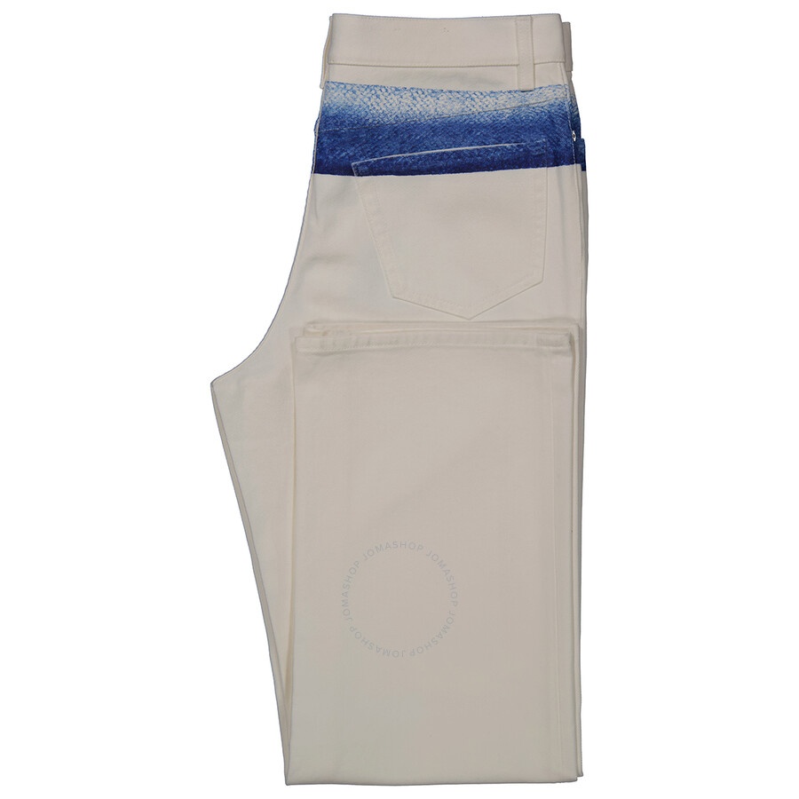 Burberry Men's White Mermaid Tail Printed Cotton-Denim Jeans - 7