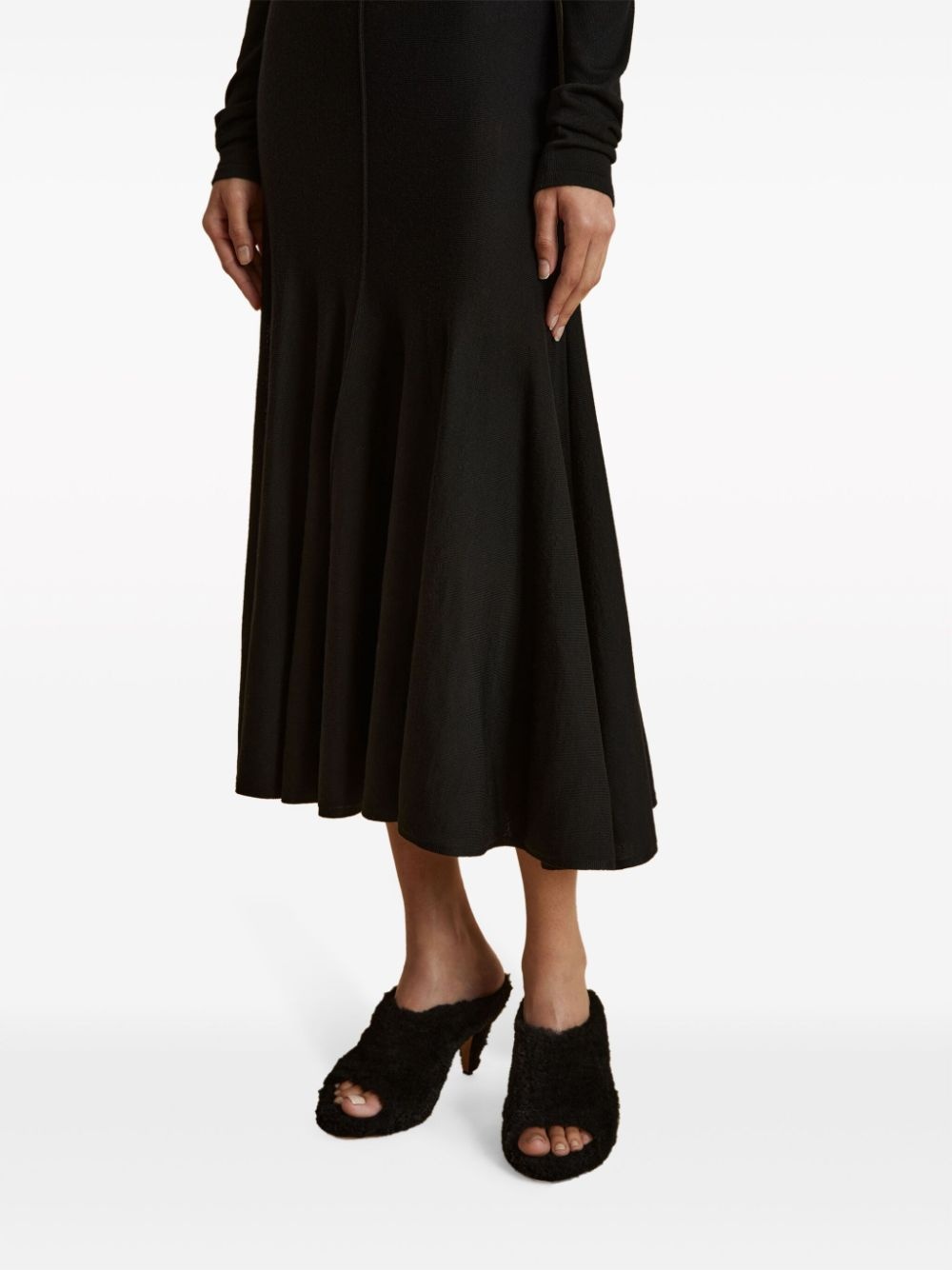 scoop-back virgin-wool midi dress - 5