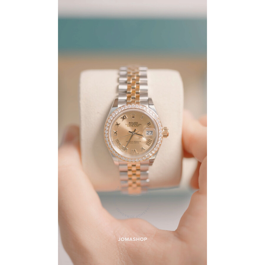 Rolex Lady Datejust Champagne Roman Dial Diamond Bezel Automatic Watch 279383CRJ - 5