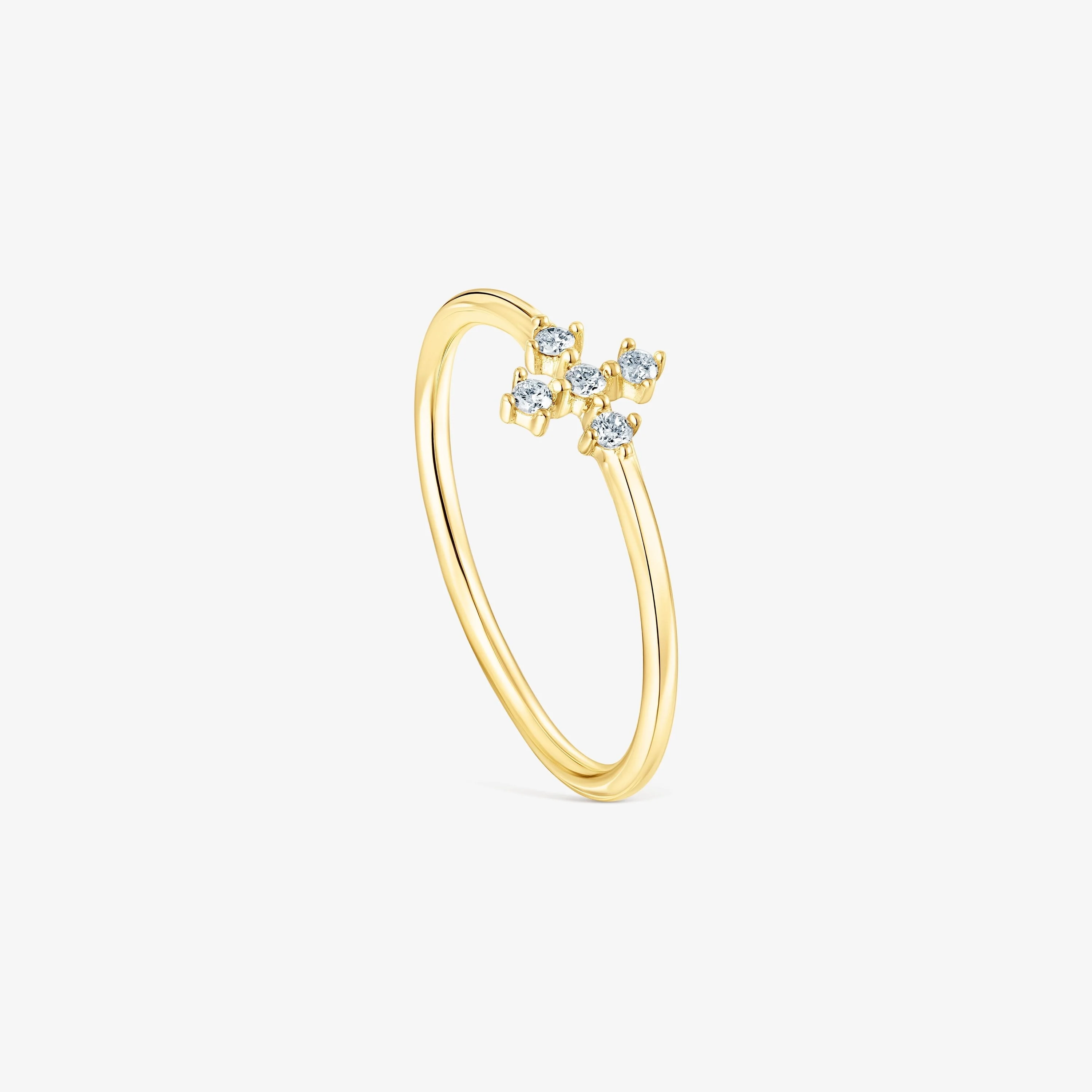 18K solid gold Cross ring with diamonds Les Classiques - 1