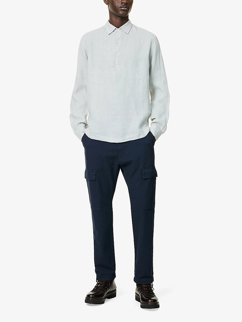 BARENA Half-Button Long-Sleeve Linen Shirt outlook