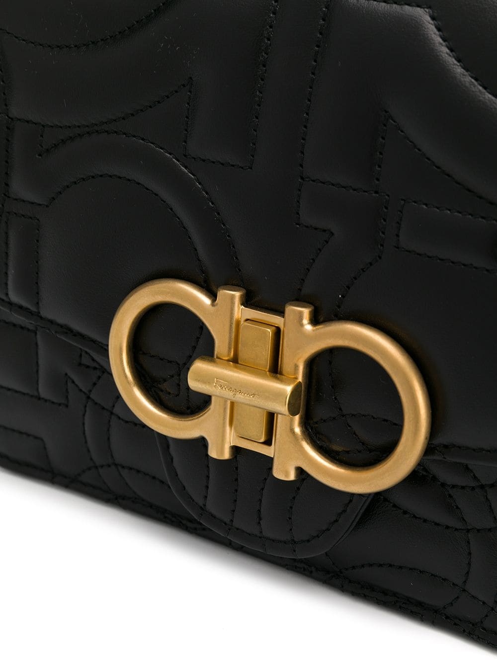 embossed Gancini shoulder bag - 4