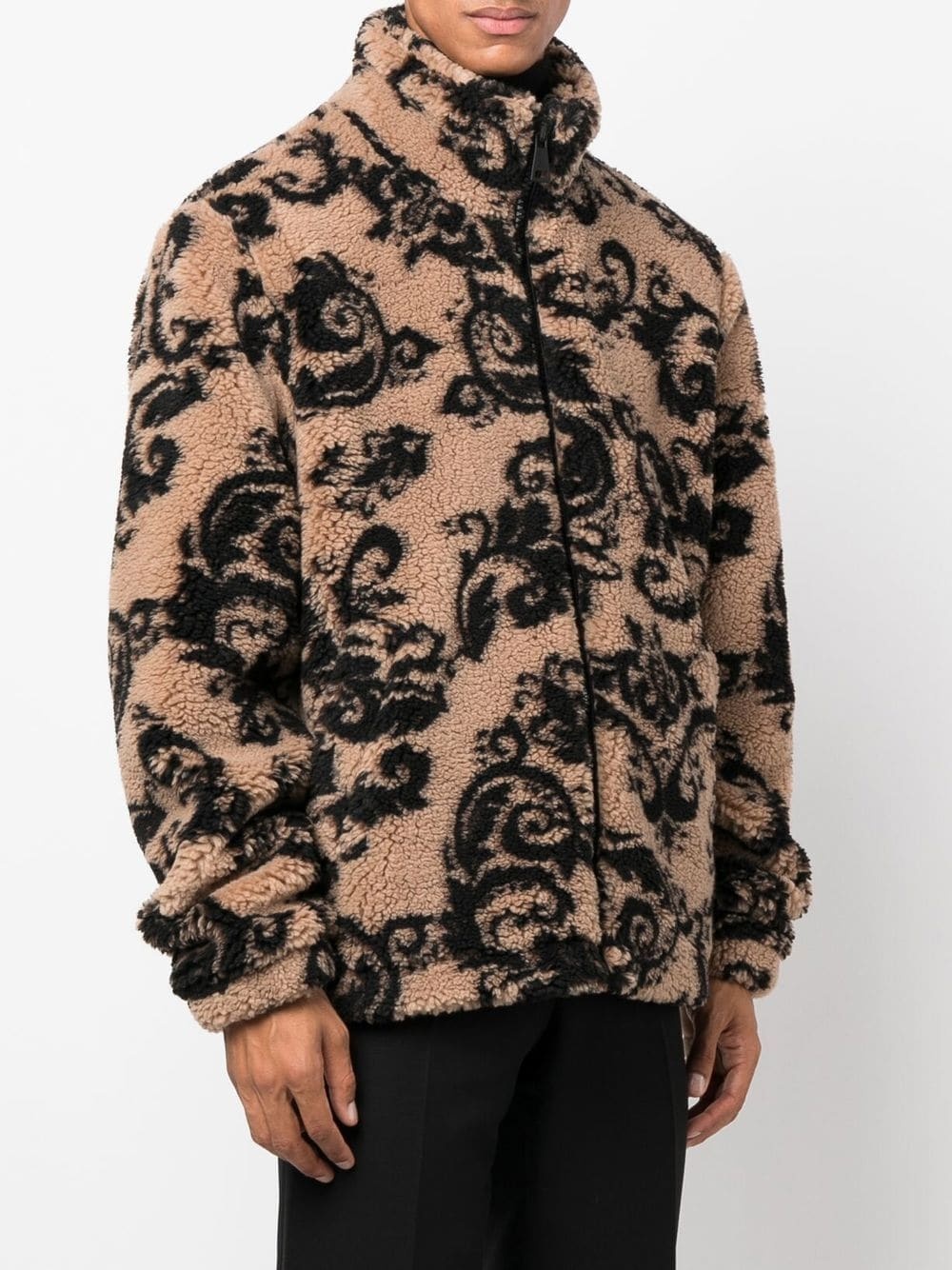 Barocco teddy-jacquard jacket - 3