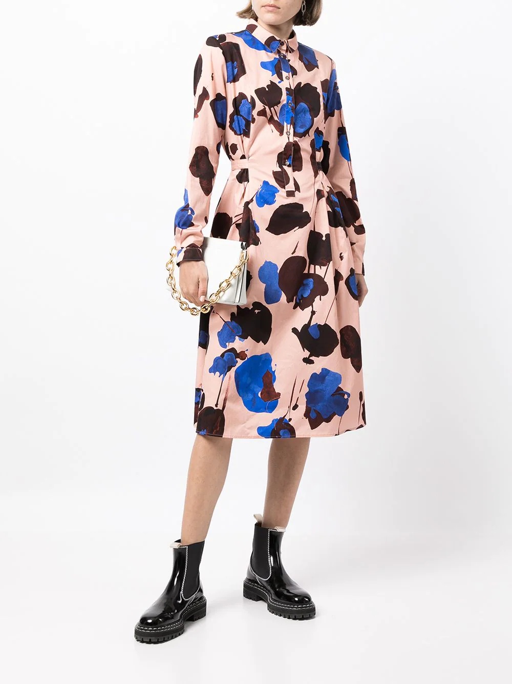 floral print shirt dress - 2