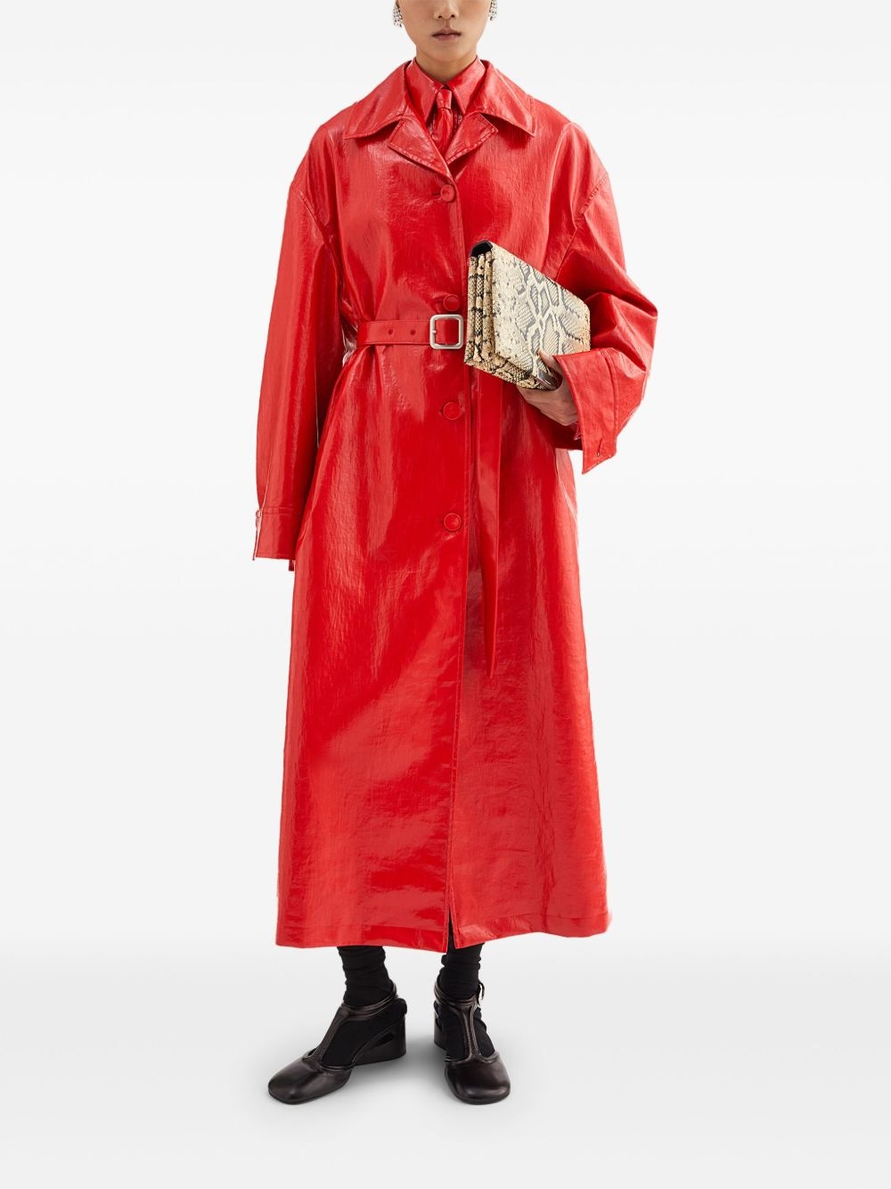 belted trench coat - 2