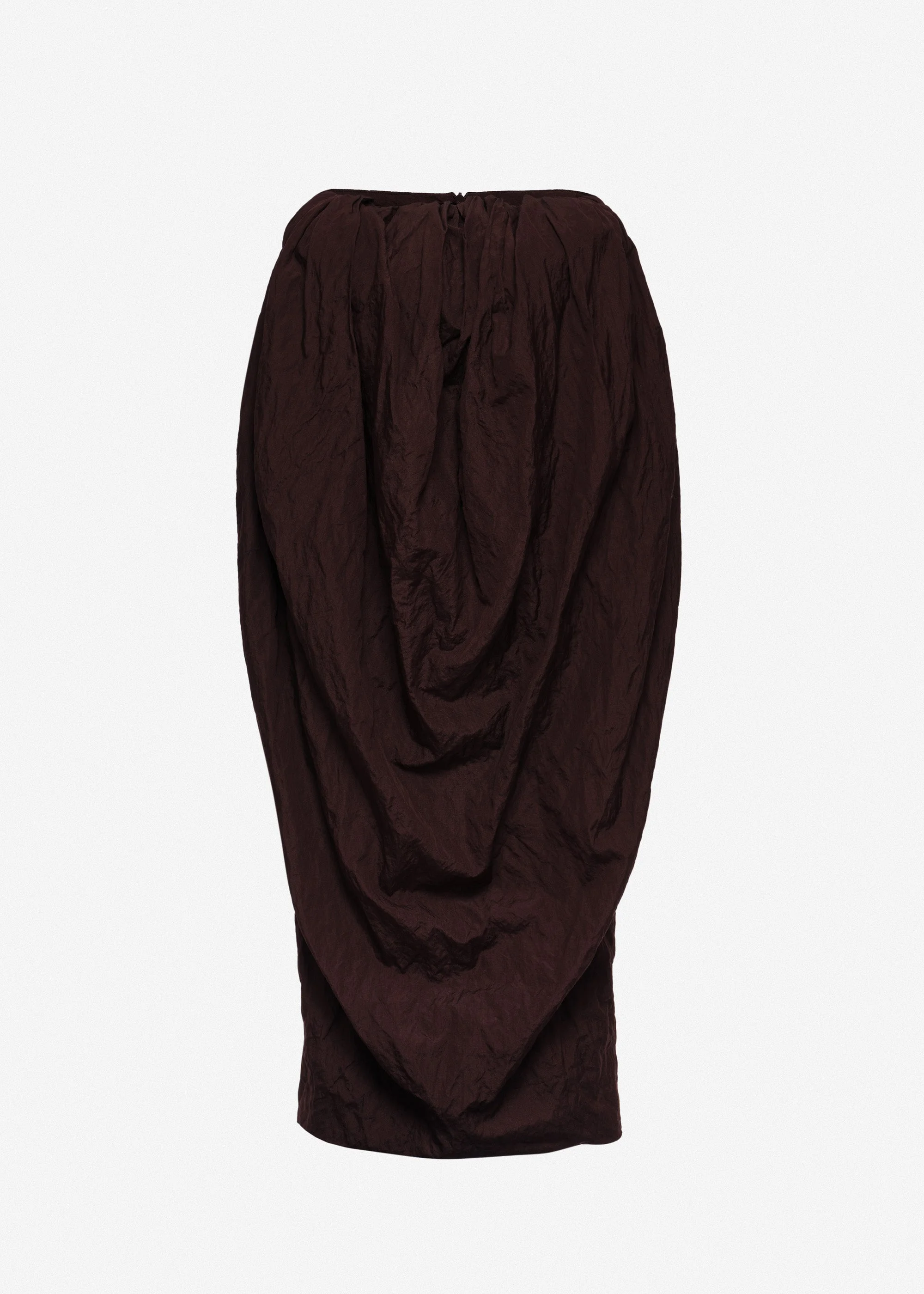 Draped volume skirt in brown - 1