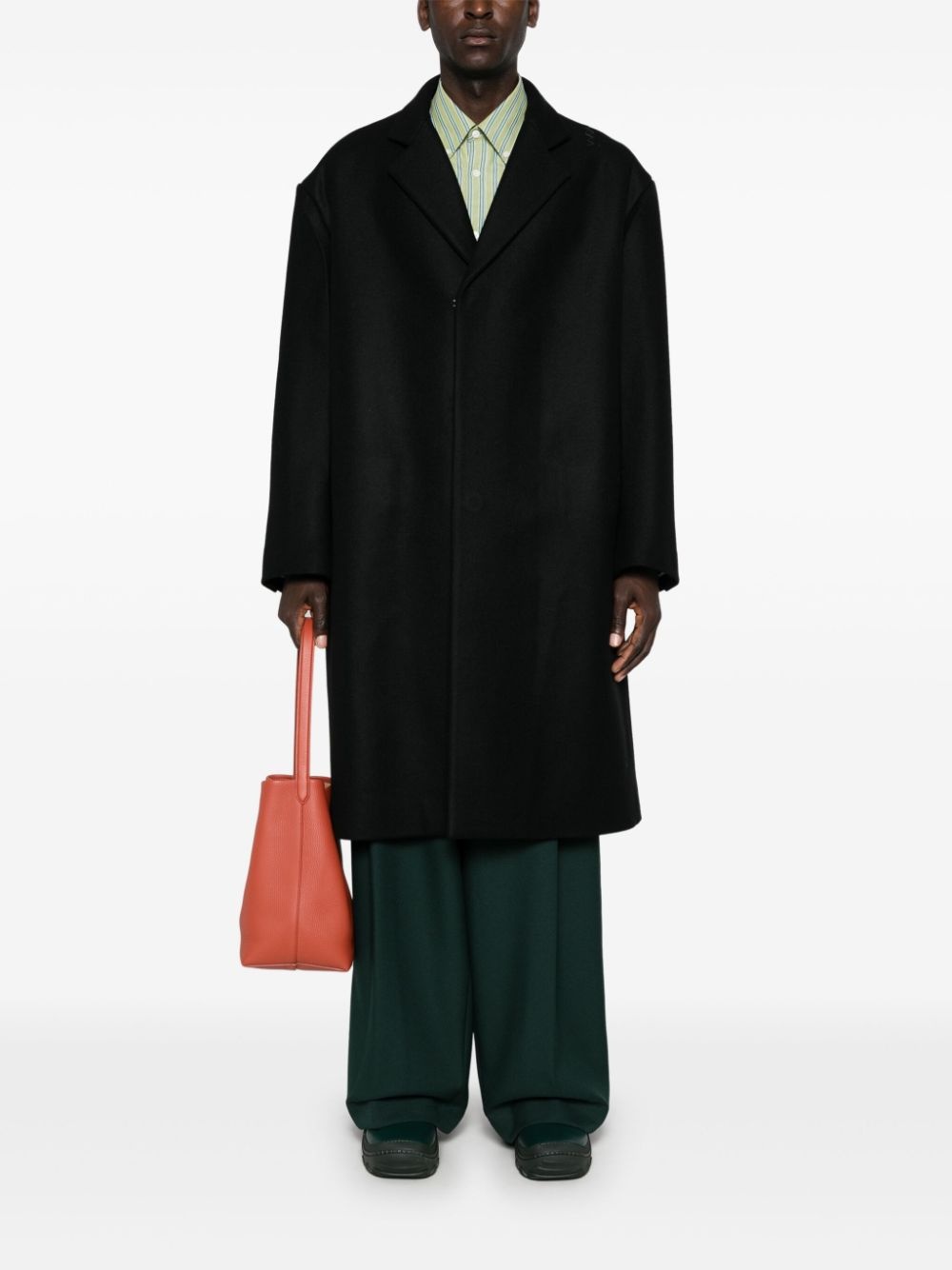embroidered logo coat - 2
