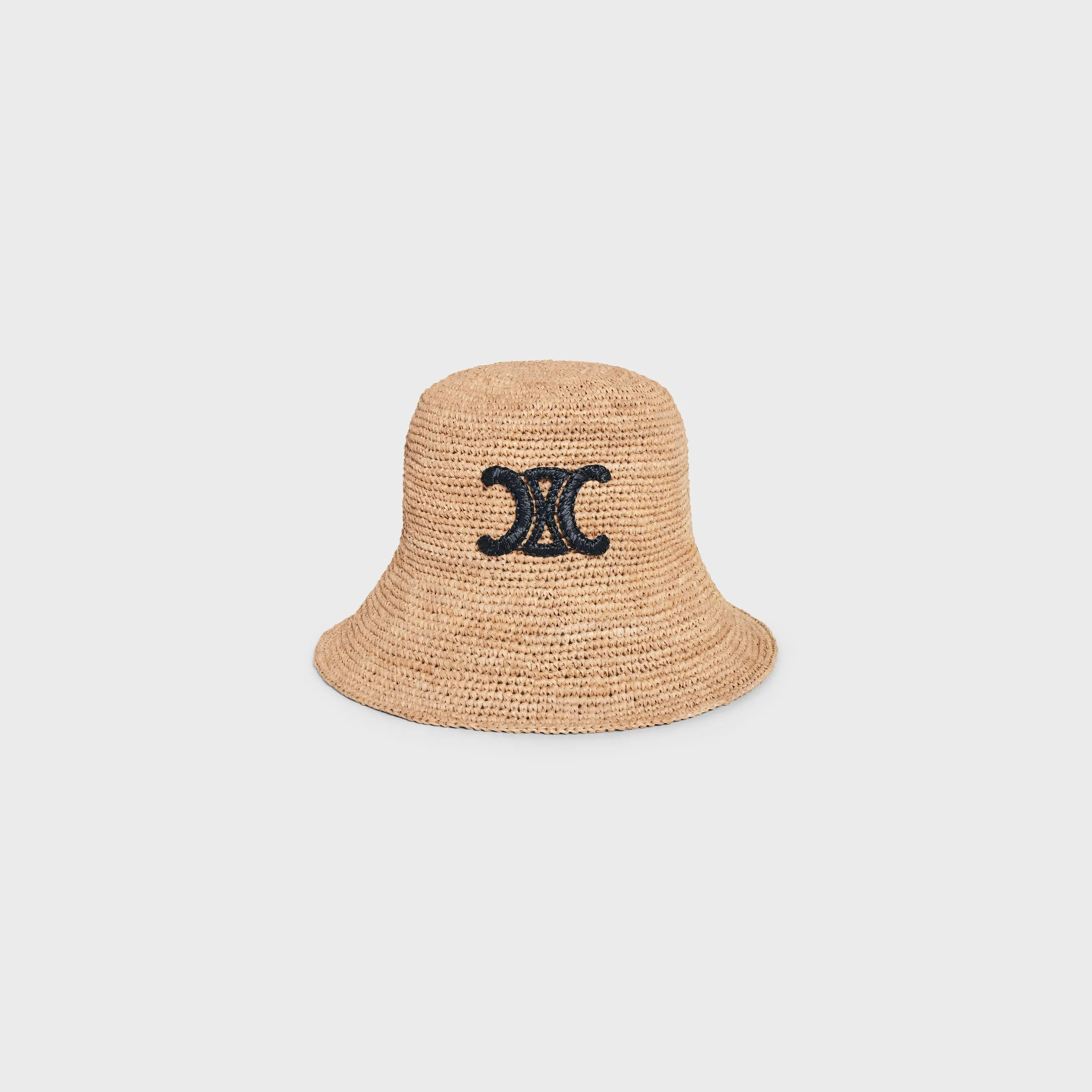triomphe bucket hat in raffia - 1