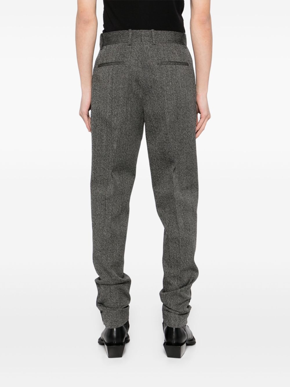 textured wool tailored trousers - 4