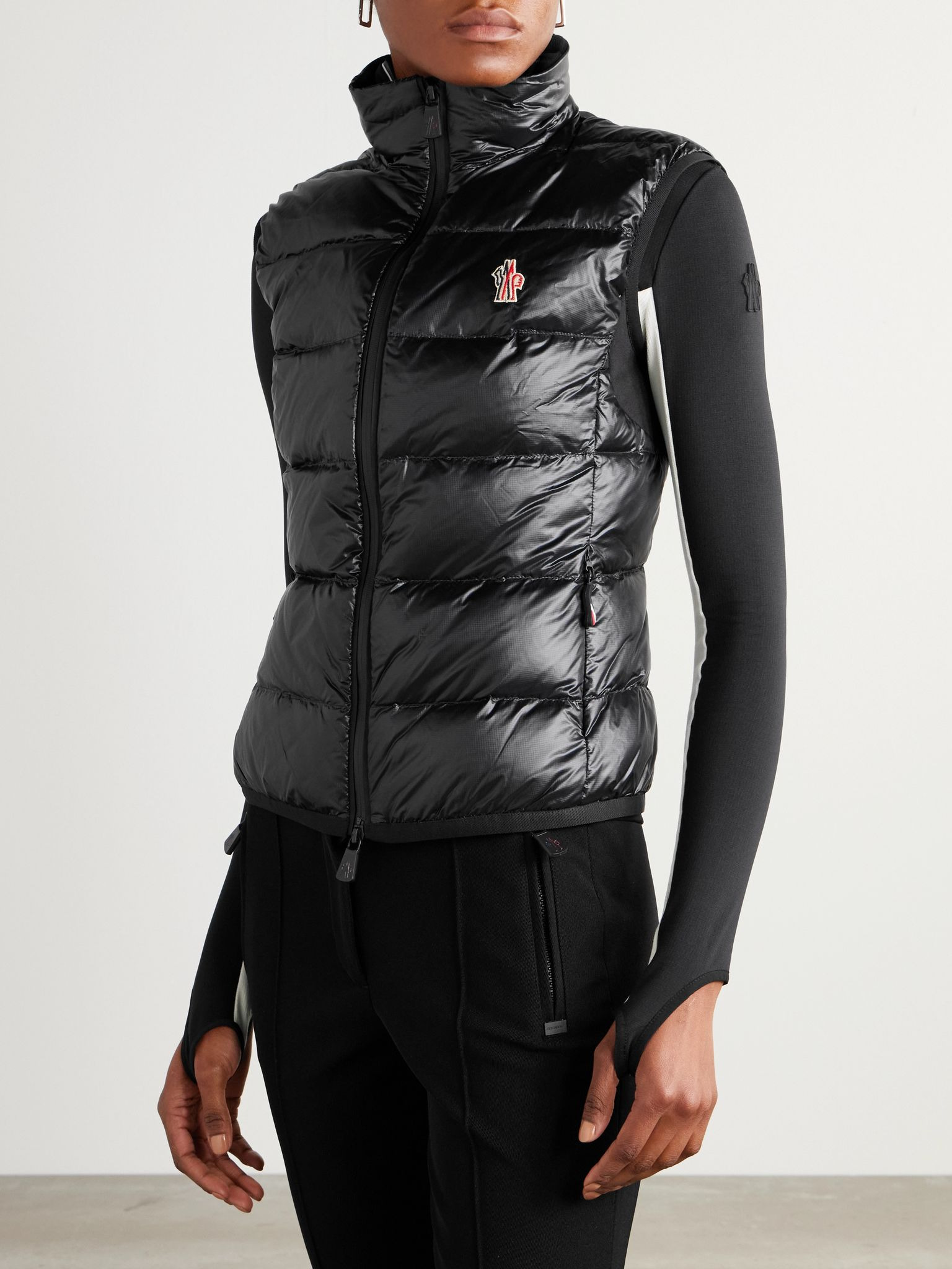 Quilted ripstop down vest Black - 3