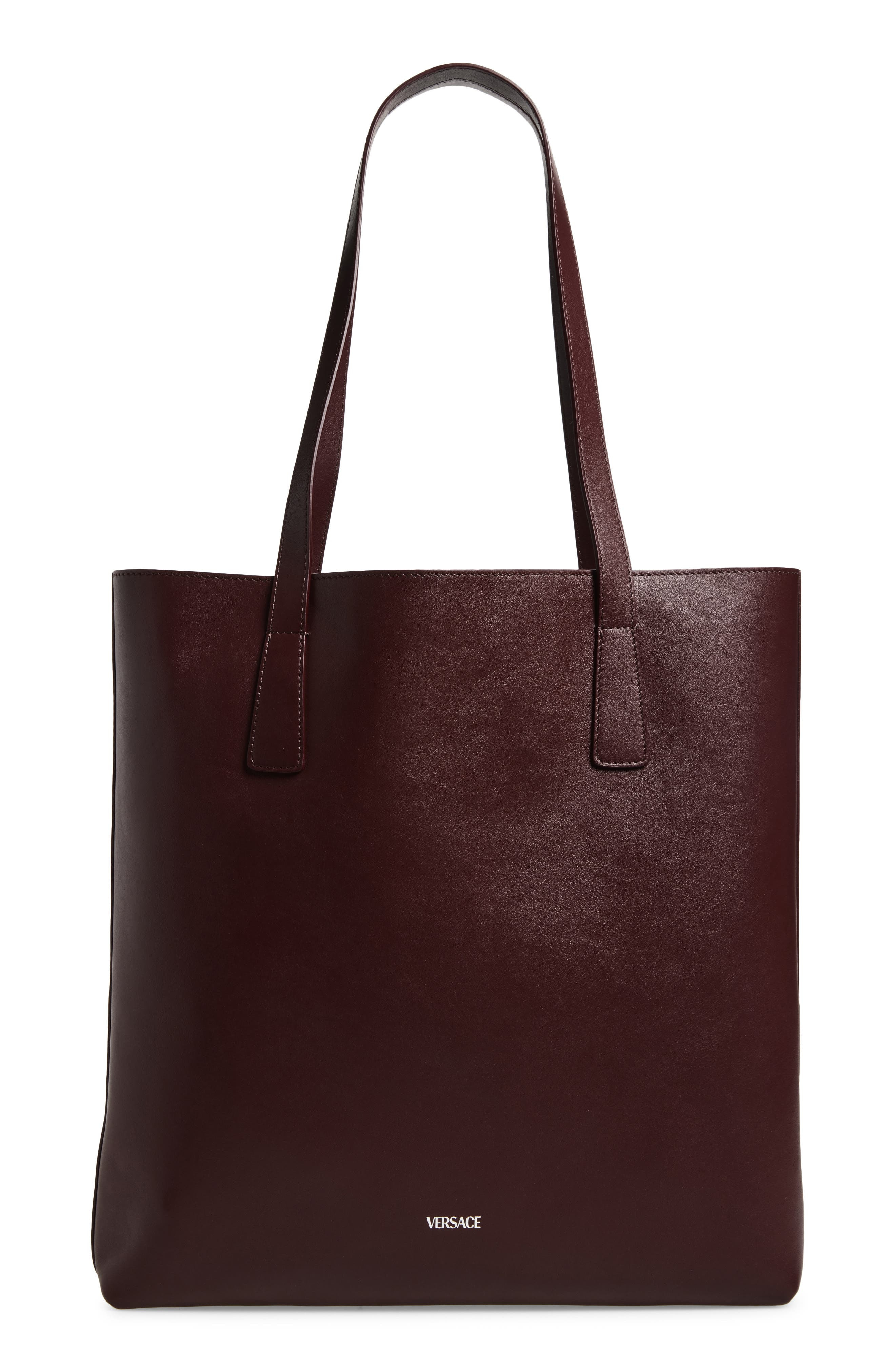 Versace Medusa Leather Tote Bag in Burgundy Palladium at Nordstrom - 3