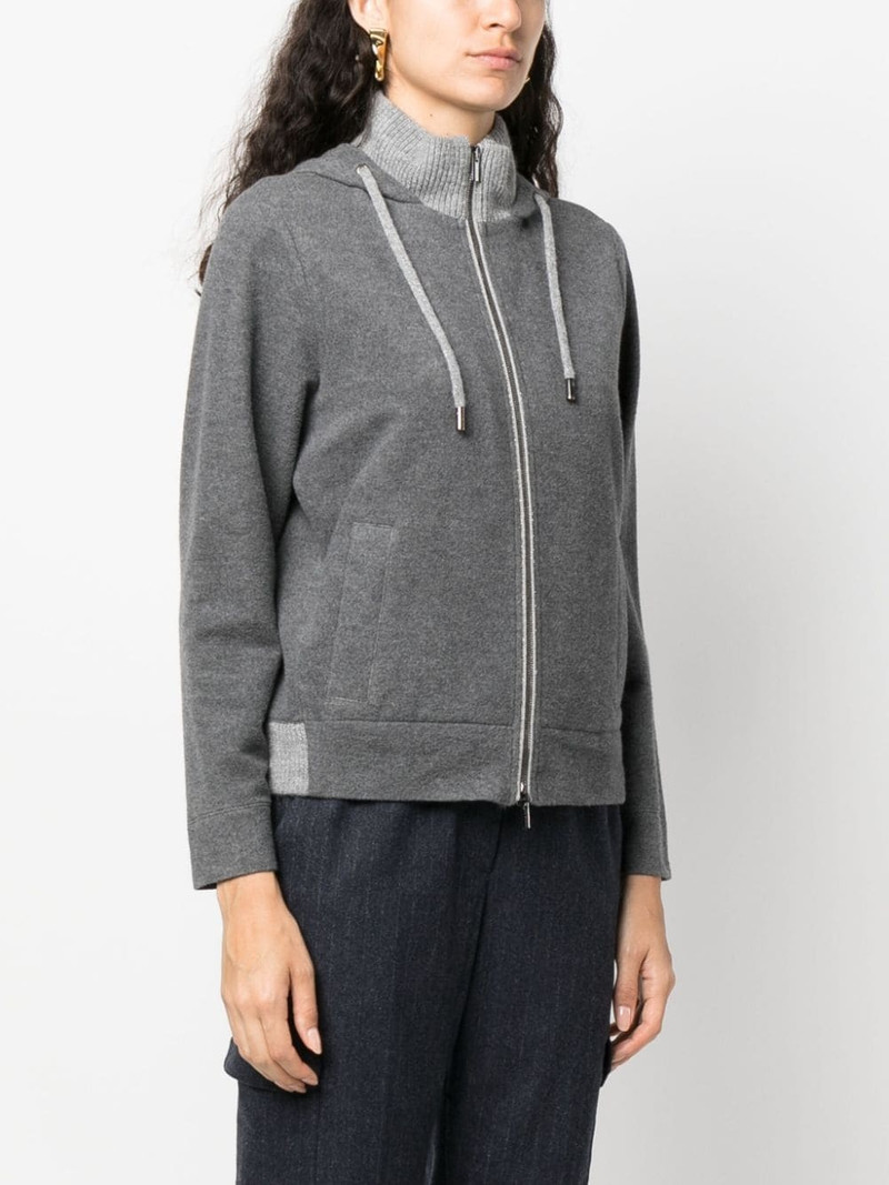 mÃ©lange-effect hooded jacket 3